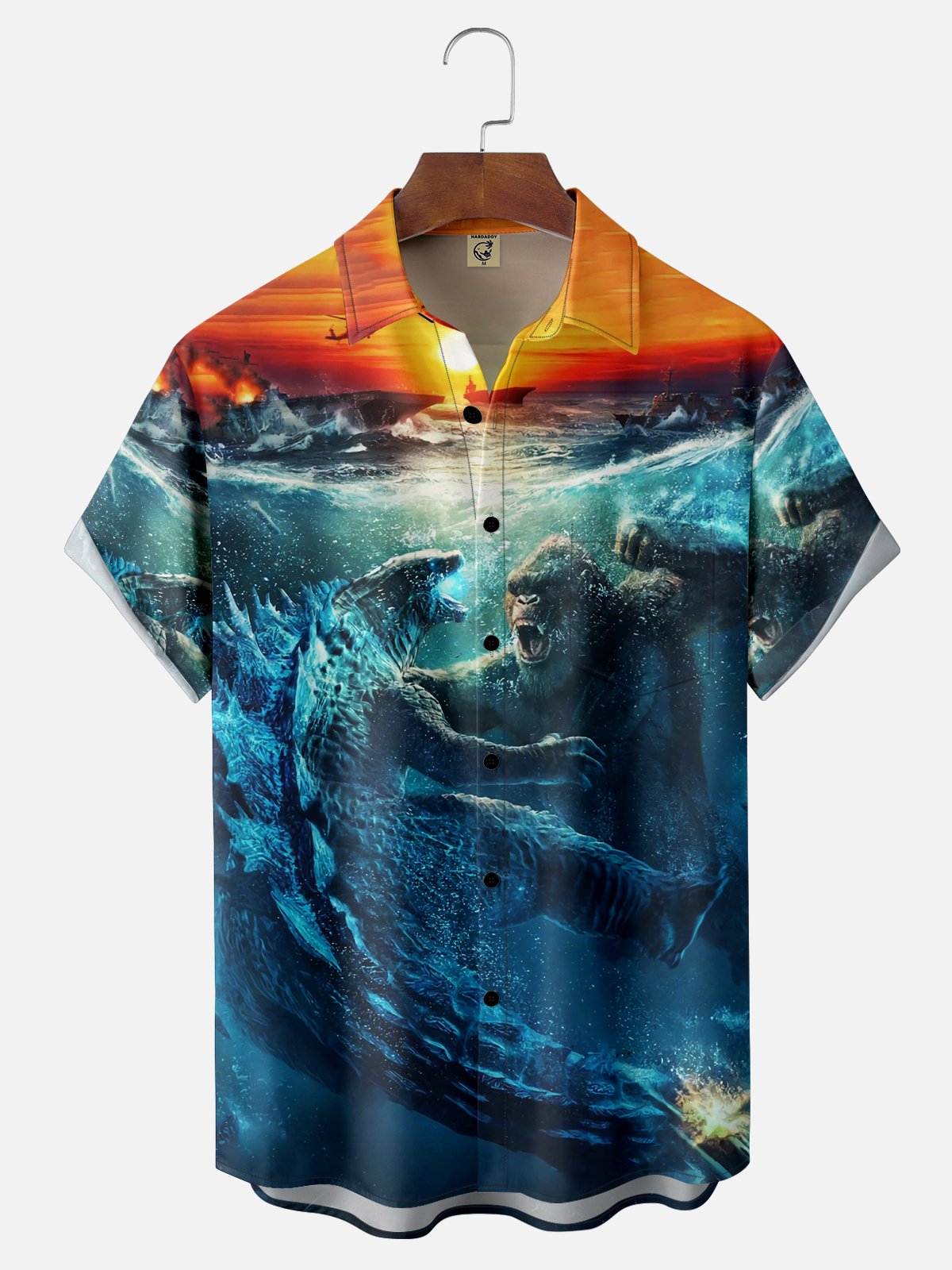 Moisture-wicking Marine Monster Chest Pocket Hawaiian shirt