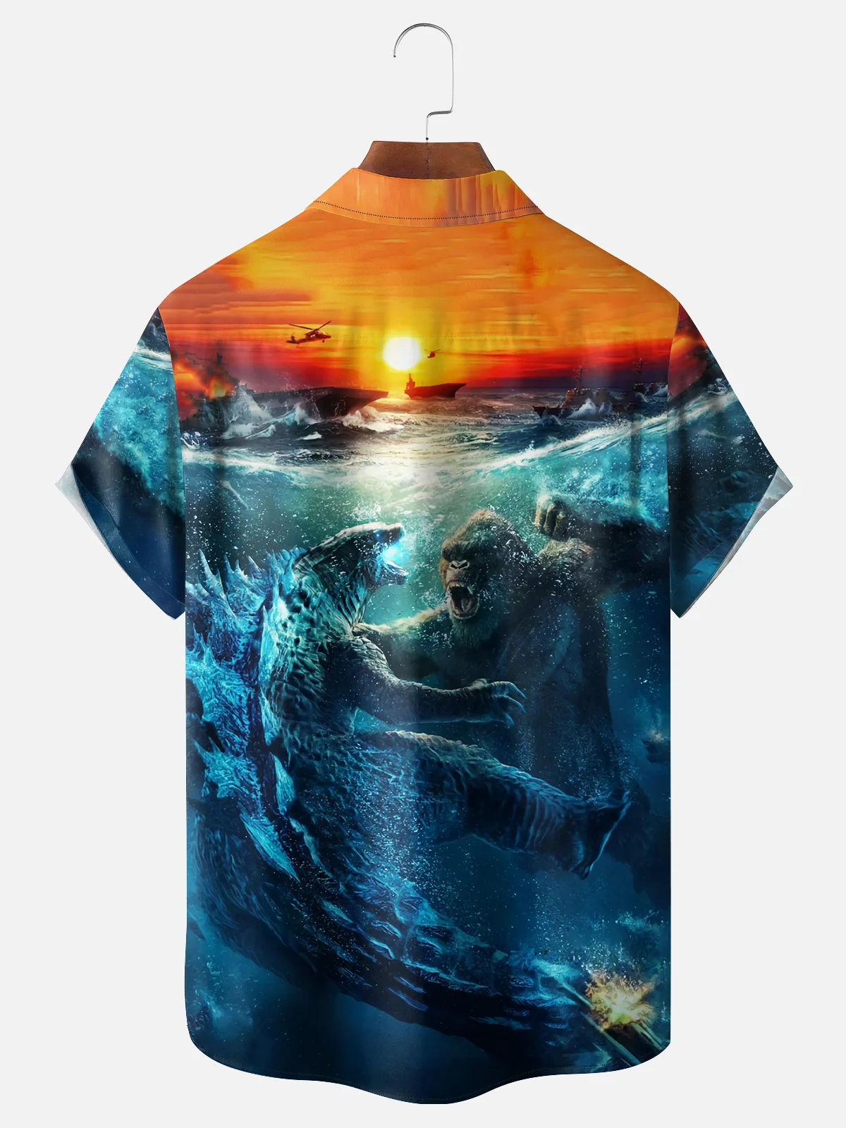 Moisture-wicking Marine Monster Chest Pocket Hawaiian shirt