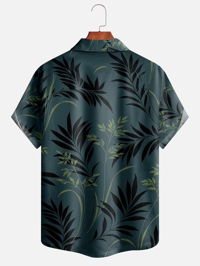 Tall Size Moisture-wicking Leaf Aloha Shirt