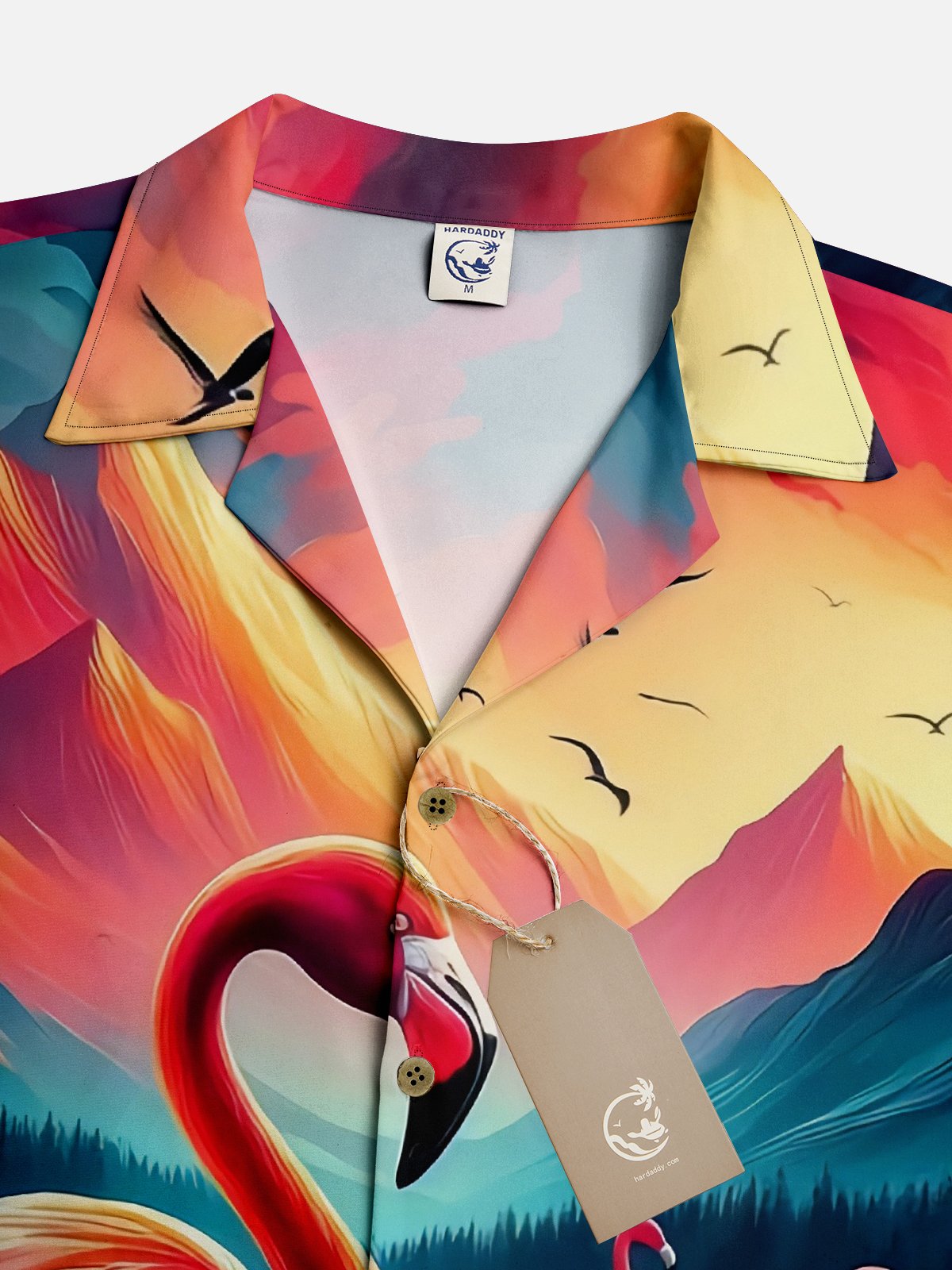 Moisture-wicking Flamingo Aloha Shirt