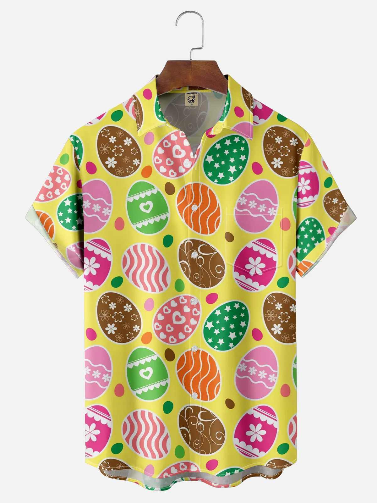 Moisture-wicking Easter Eggs Chest Pocket Casual Shirt