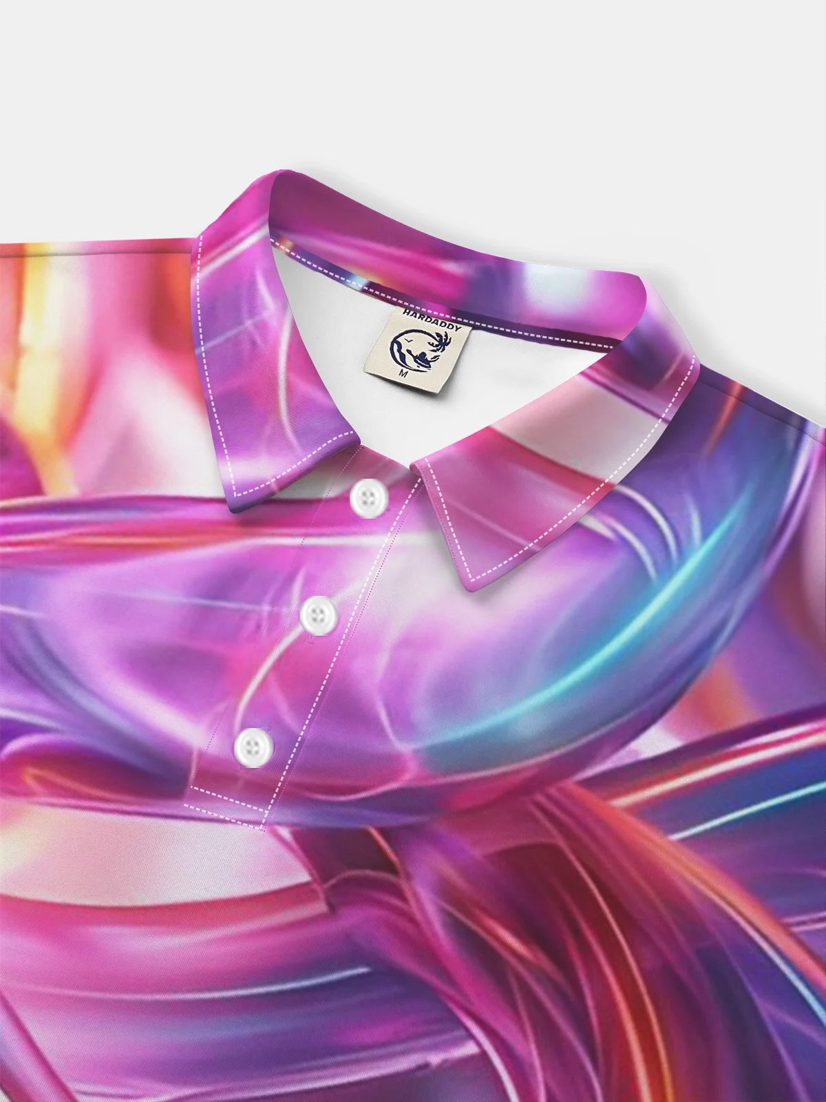 Moisture Wicking Golf Polo 3D Gradient Color Abstract Stripes