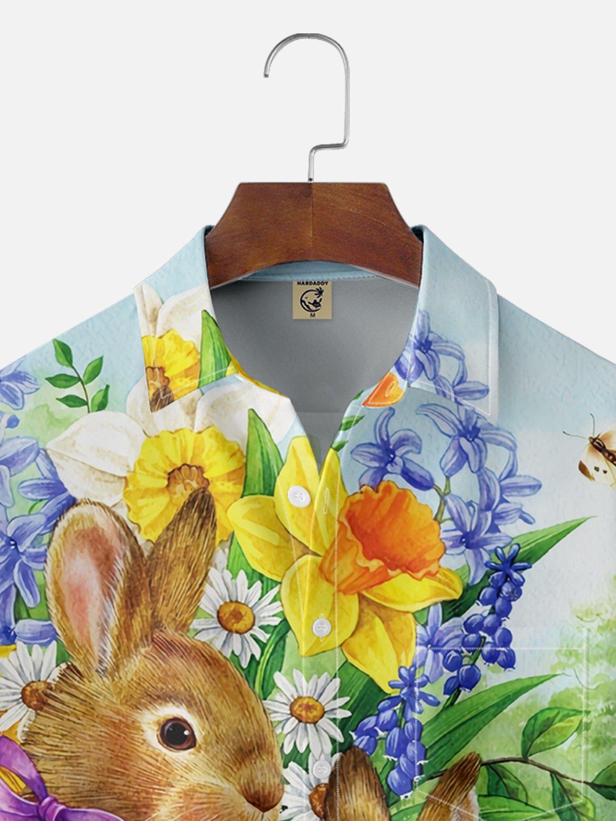 Moisture-wicking Easter Rabbits Chest Pocket Casual Shirt