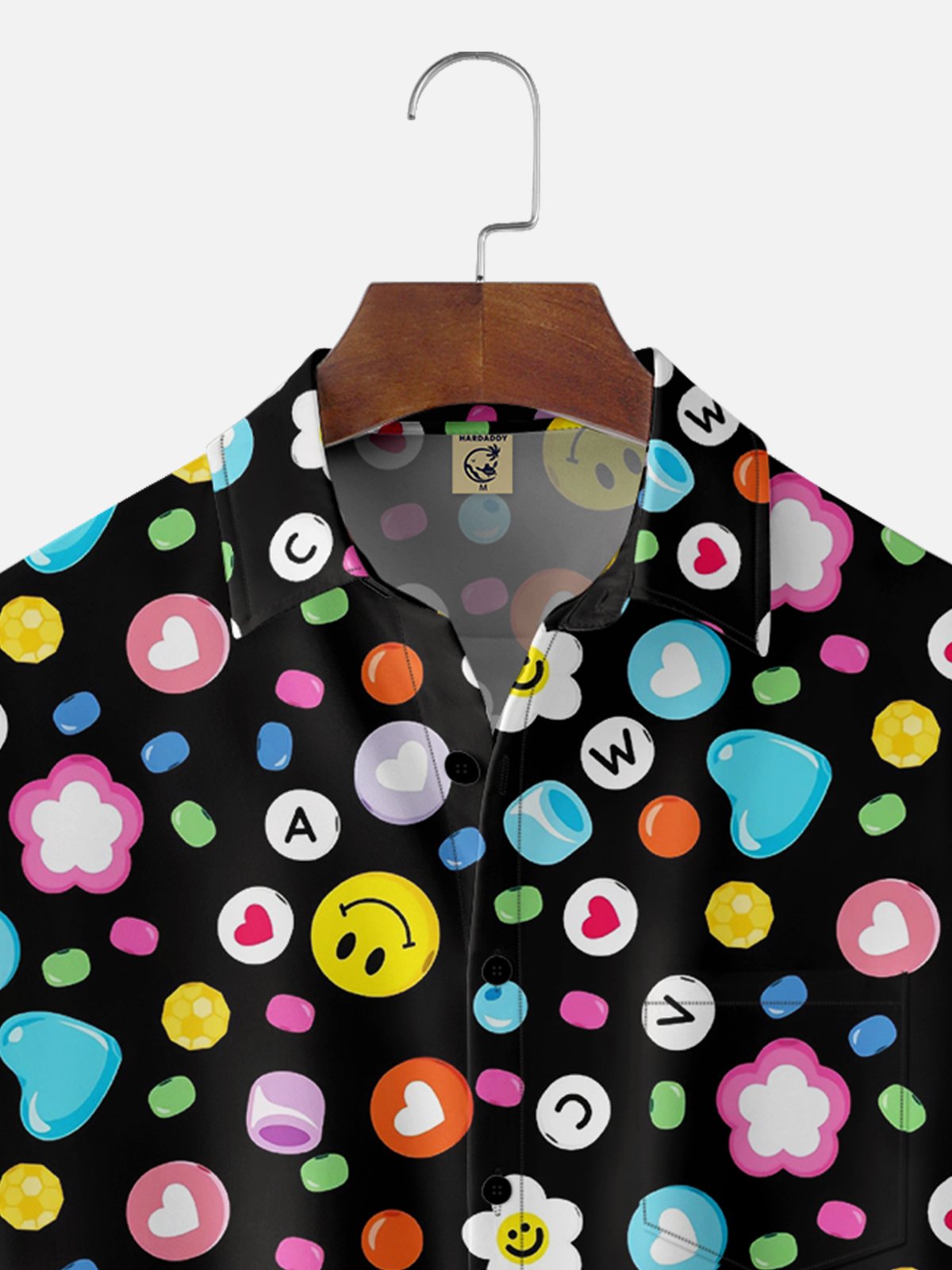 Moisture-wicking Cartoon Chest Pocket Casual Shirt