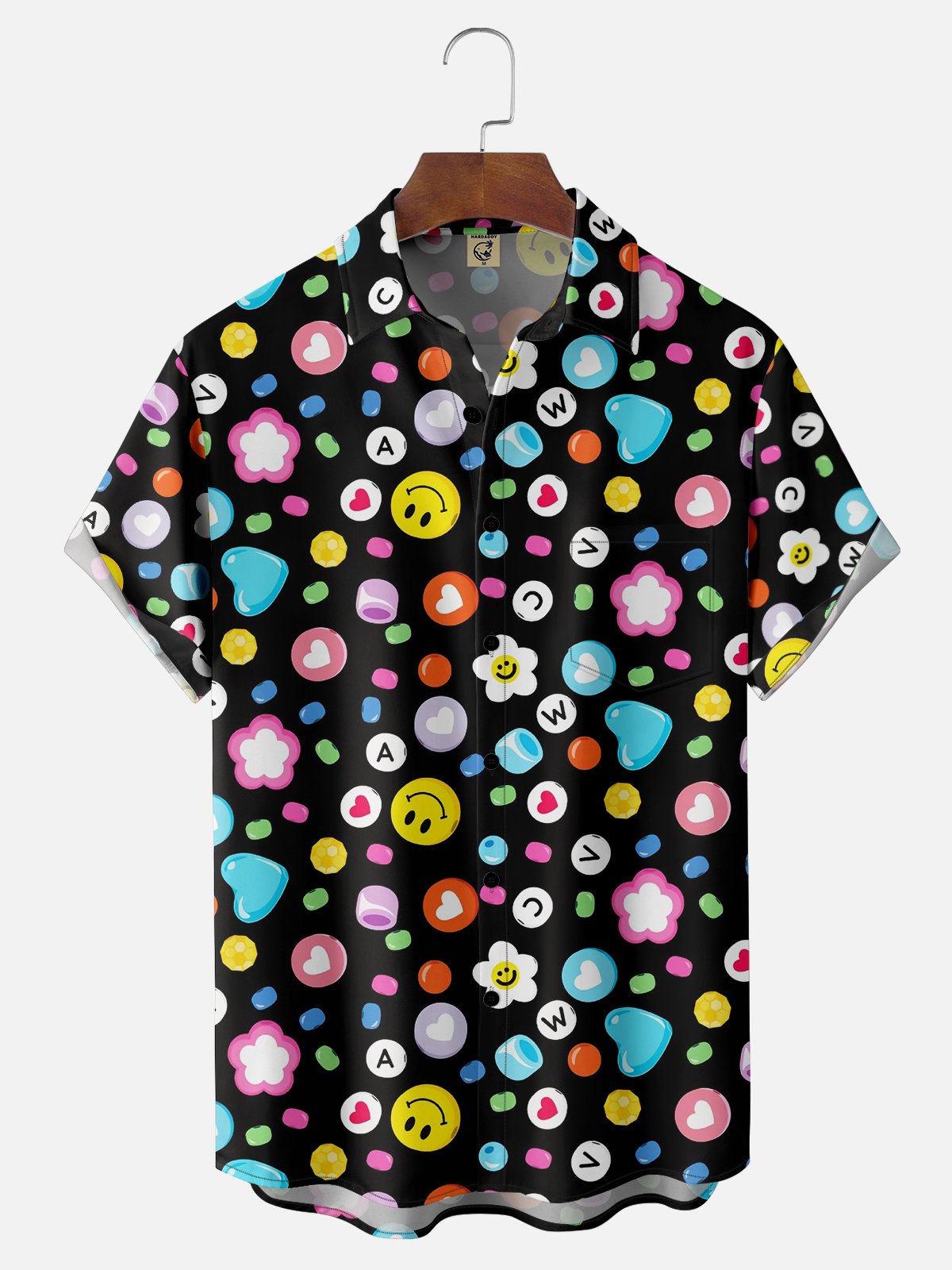 Moisture-wicking Cartoon Chest Pocket Casual Shirt