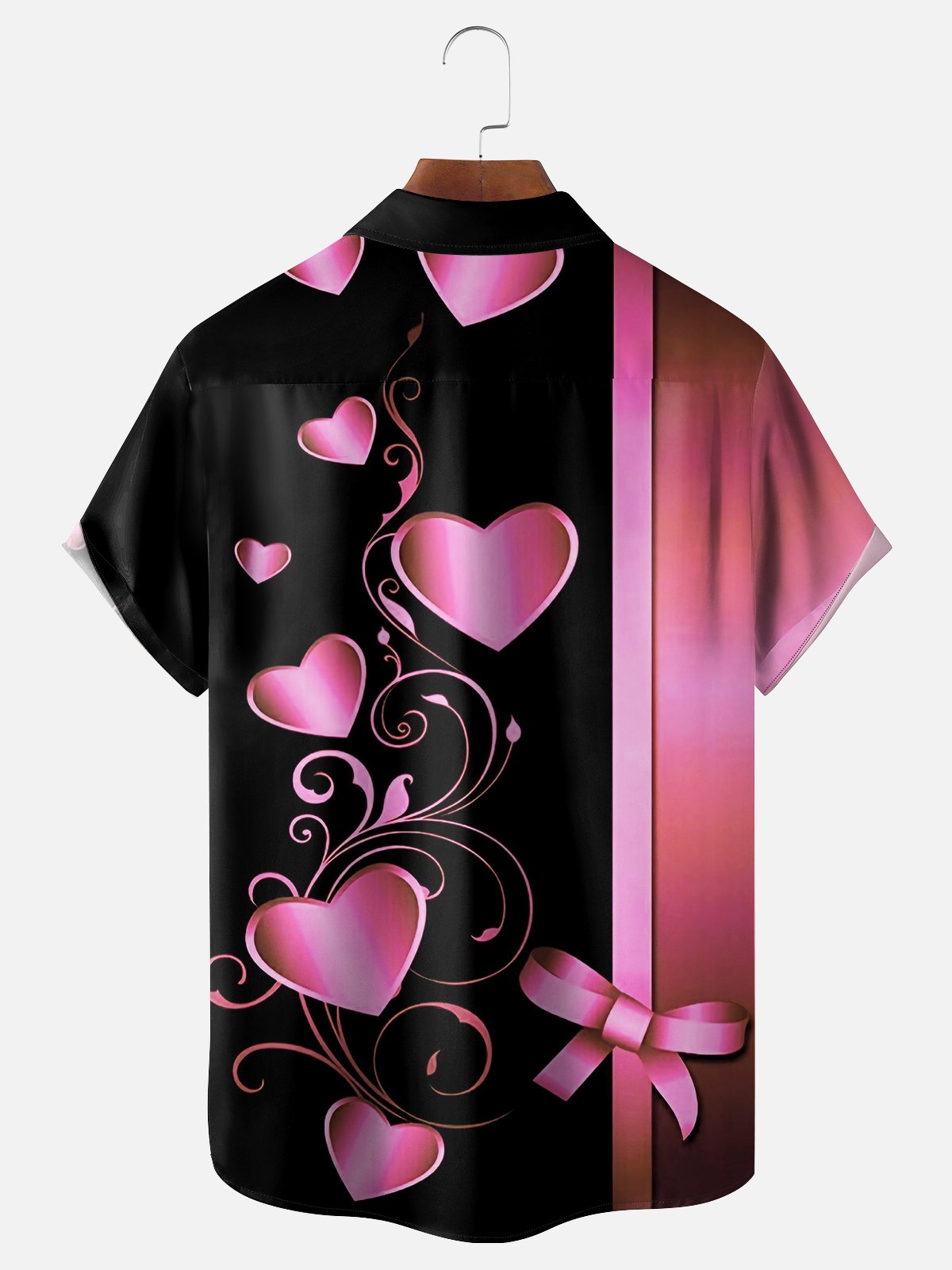 Moisture-wicking Saint Valentine‘s Day Heart Chest Pocket Casual Shirt