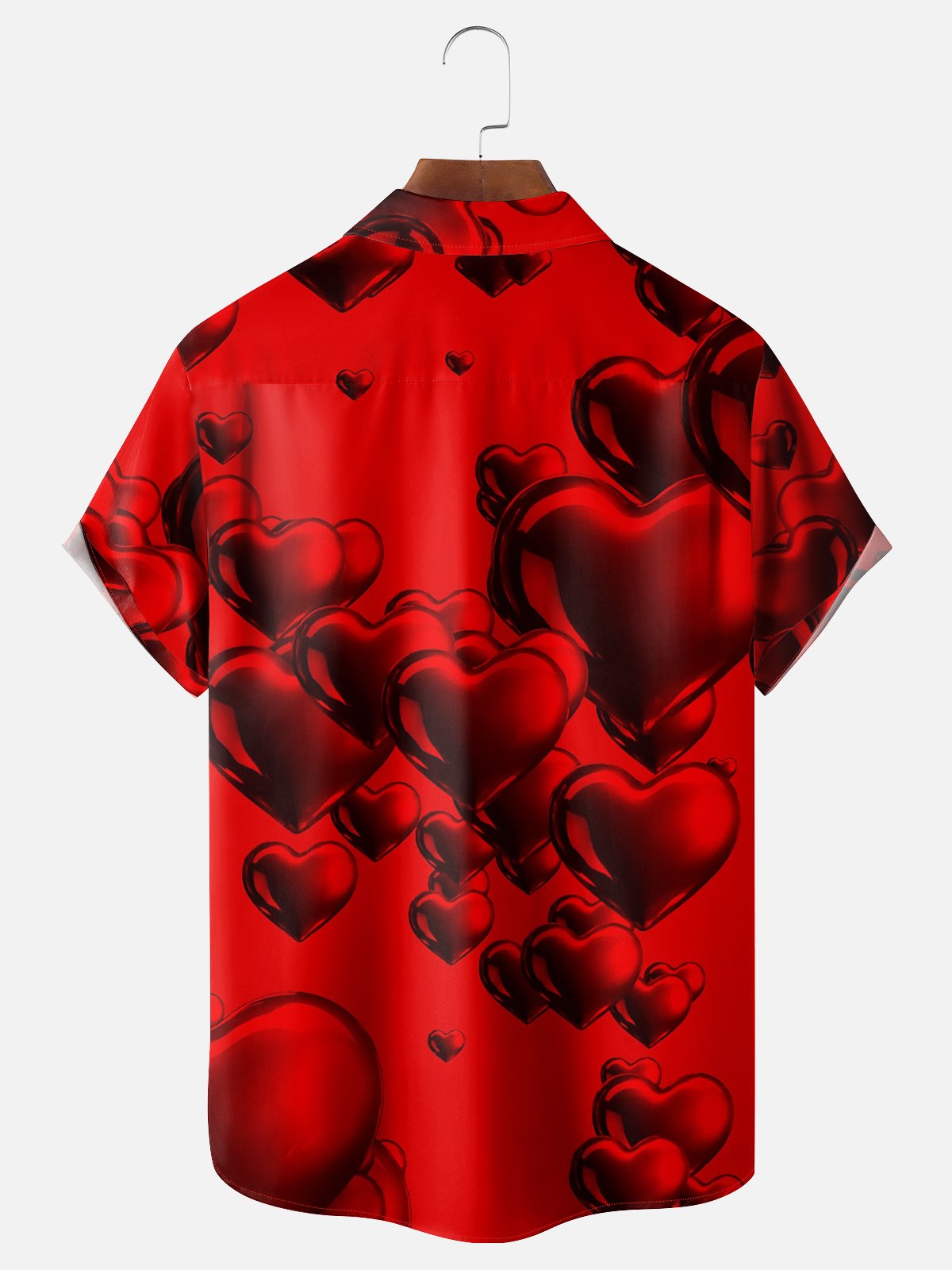 Moisture-wicking Saint Valentine‘s Day Heart Chest Pocket Casual Shirt