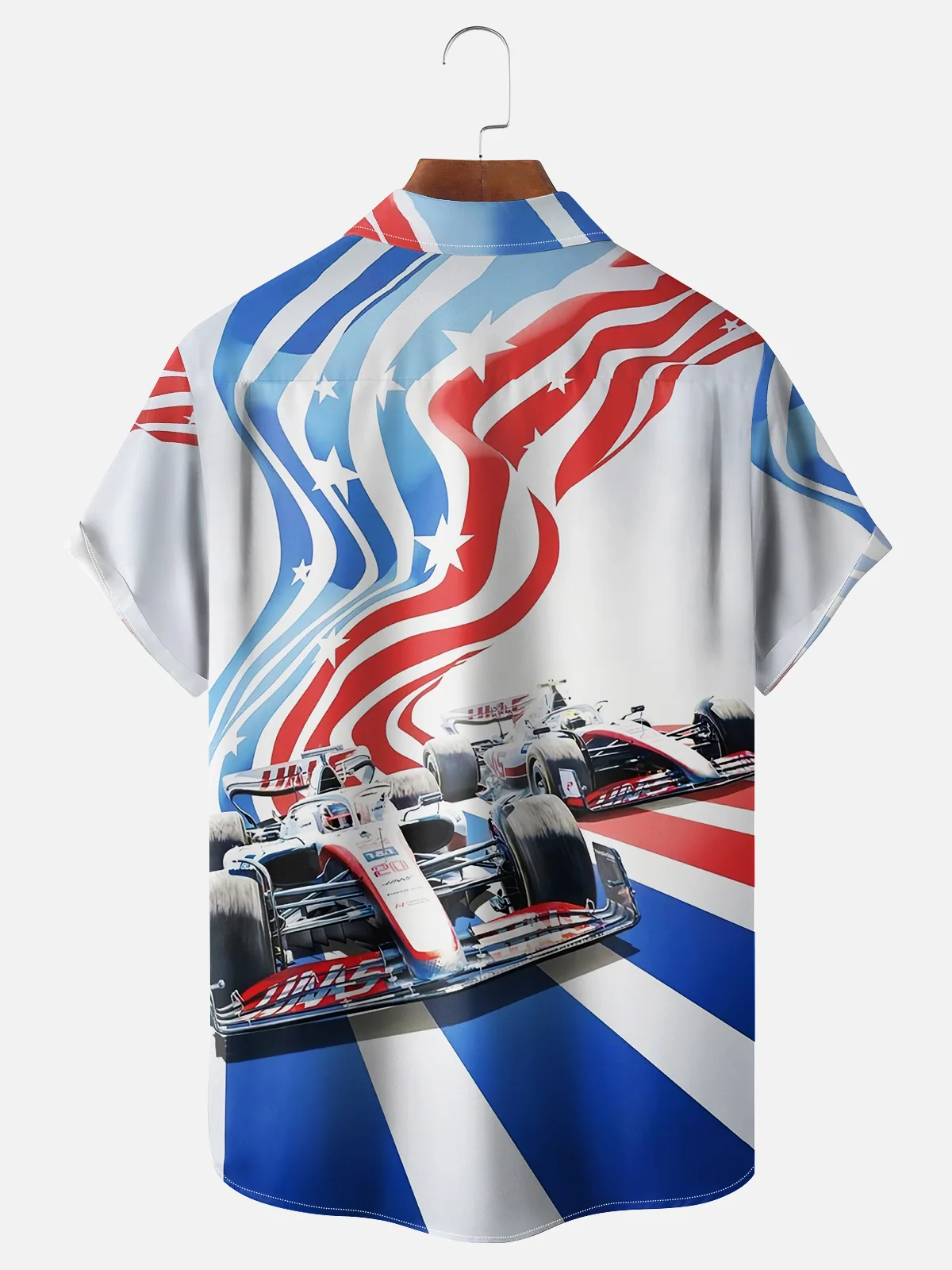 Moisture-wicking Racing Car Chest Pocket Casual Shirt