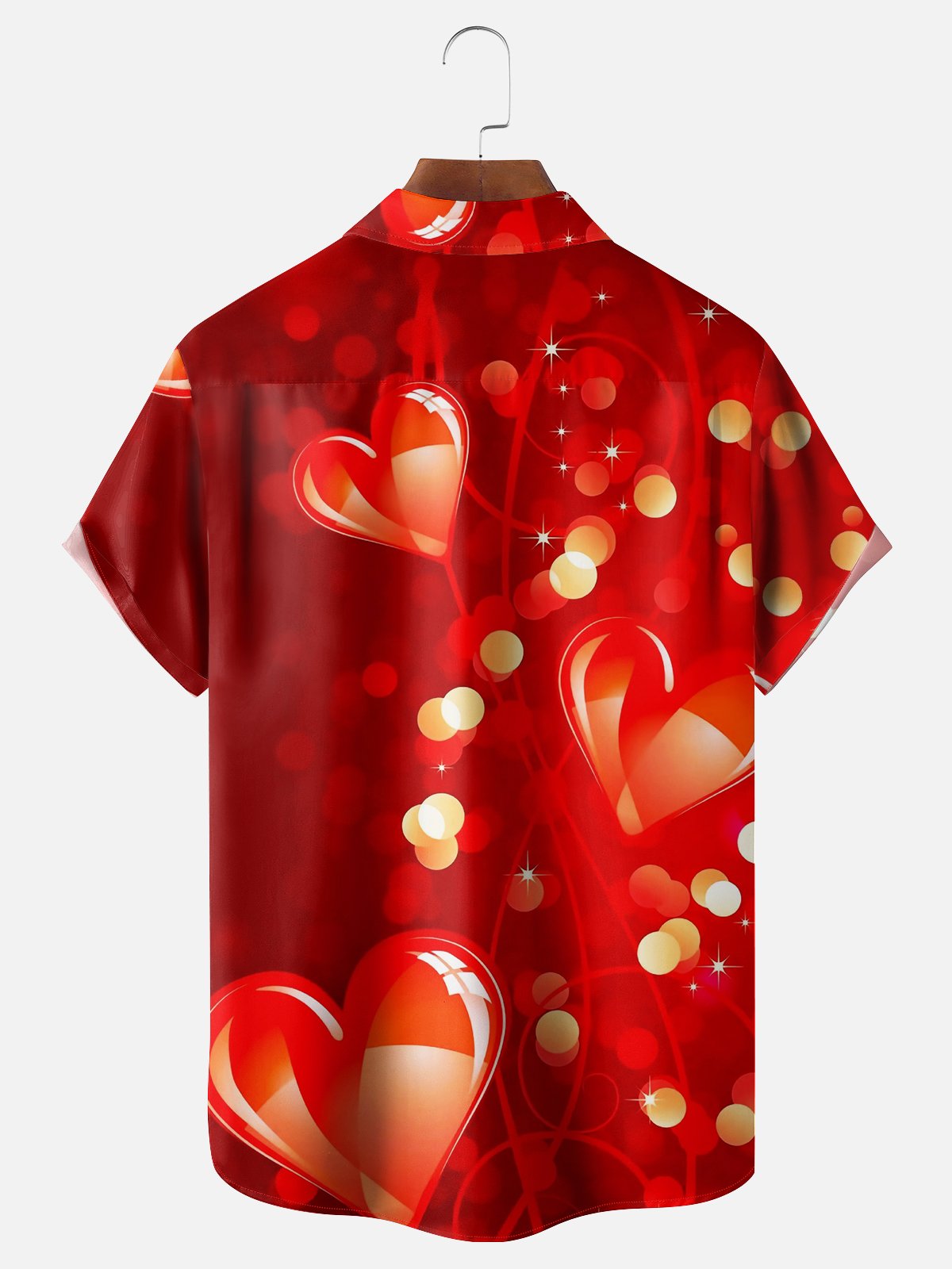 Moisture-wicking Saint Valentine‘s Day Heart Chest Pocket Casual Shirt