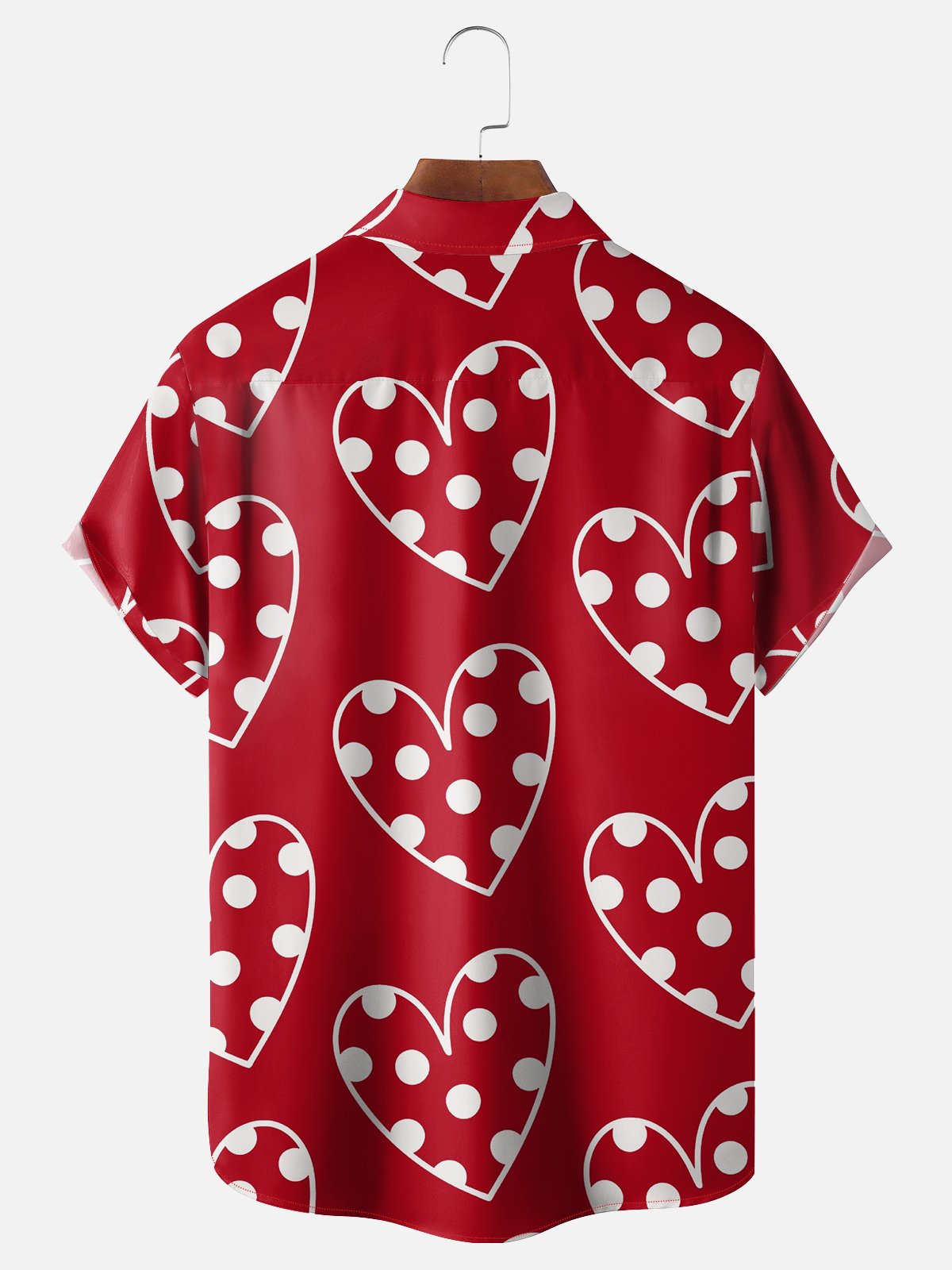 Moisture-wicking Saint Valentine‘s Day Heart Chest Pocket Casual Shirt