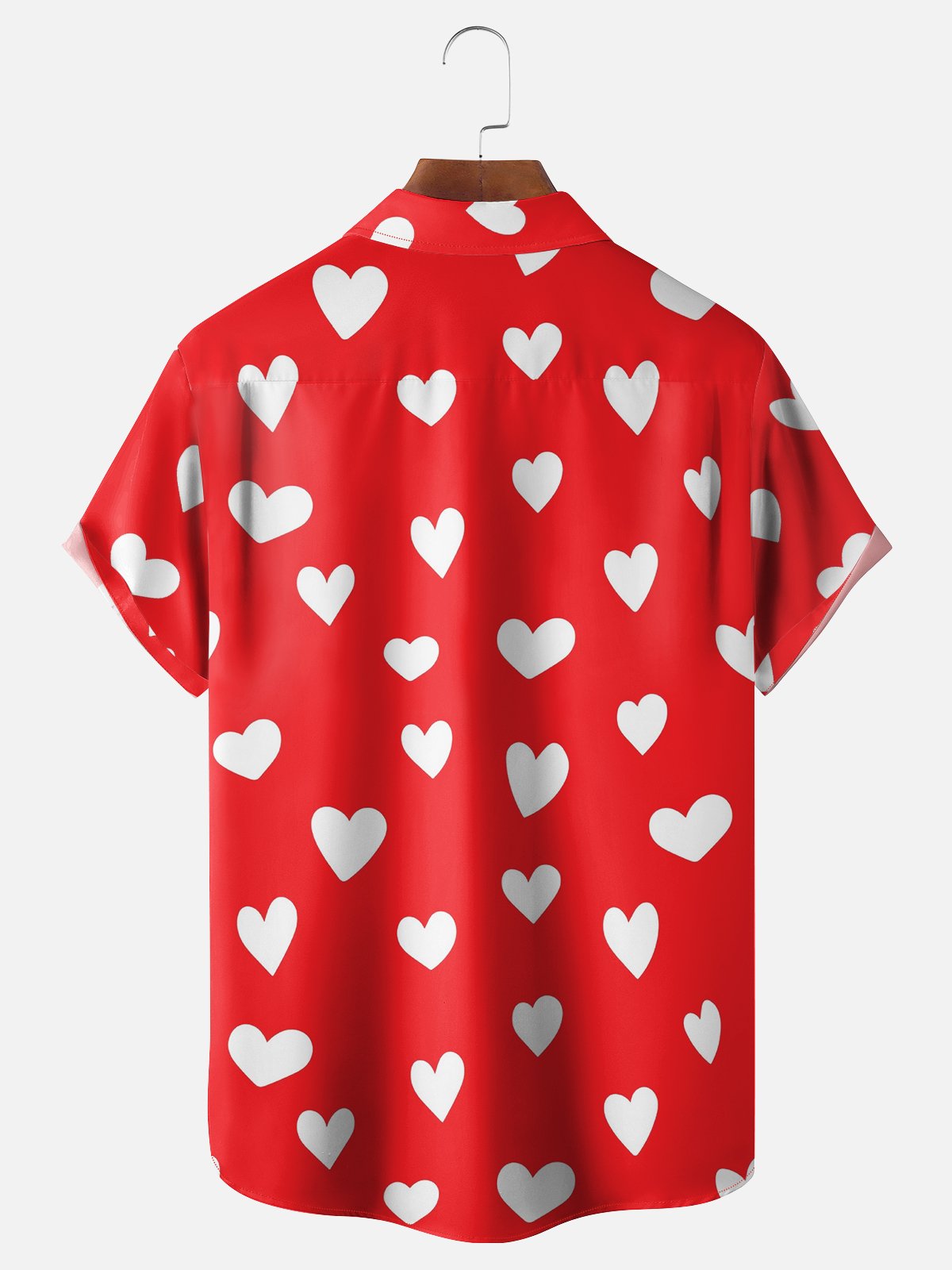 Moisture-wicking Saint Valentine‘s Day Heart Chest Pocket Casual Shirt