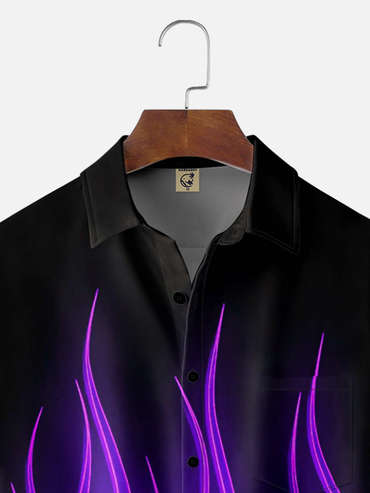 Moisture-wicking Flame Racing Car Chest Pocket Casual Shirt