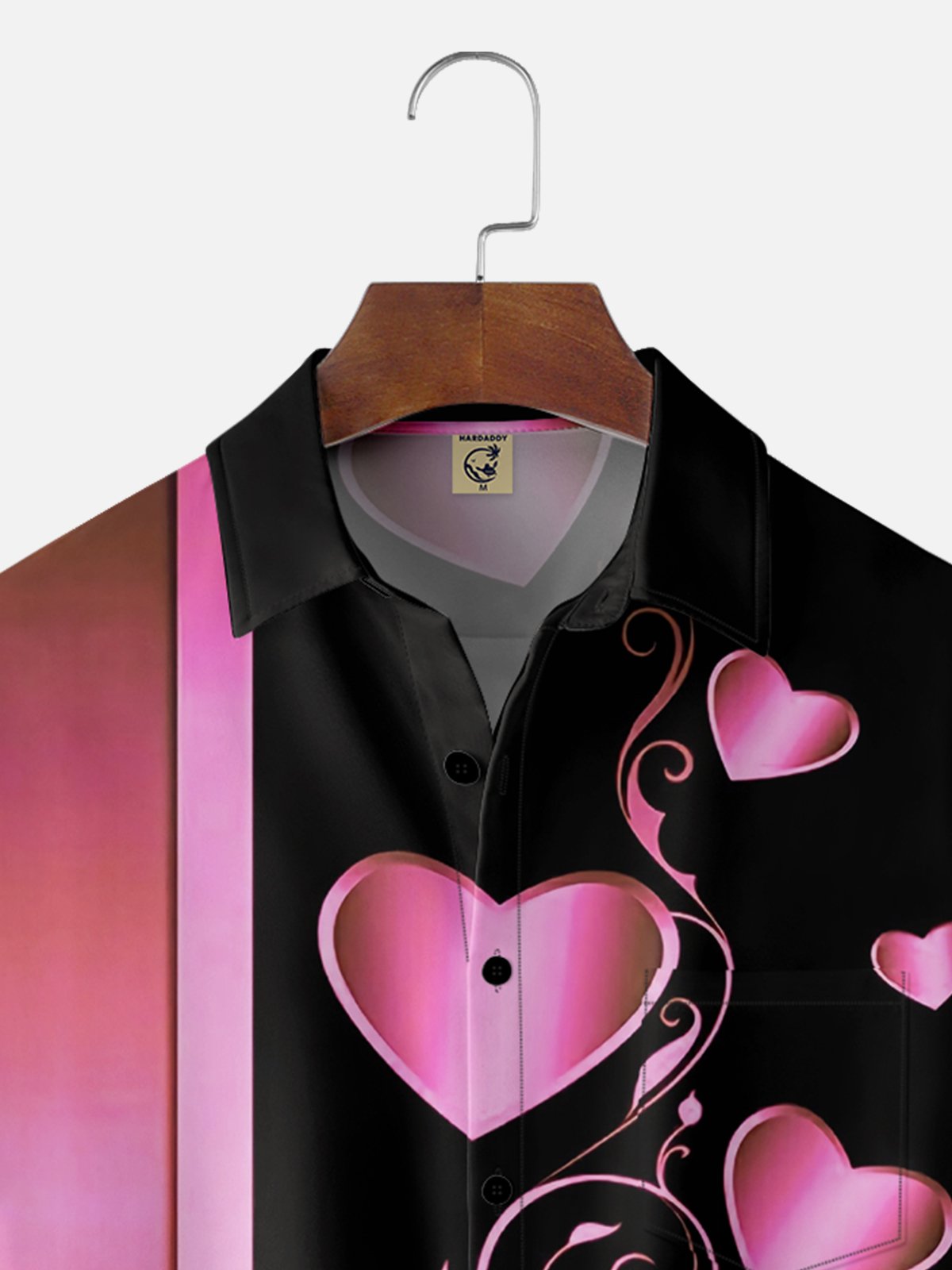 Moisture-wicking Saint Valentine‘s Day Heart Chest Pocket Casual Shirt