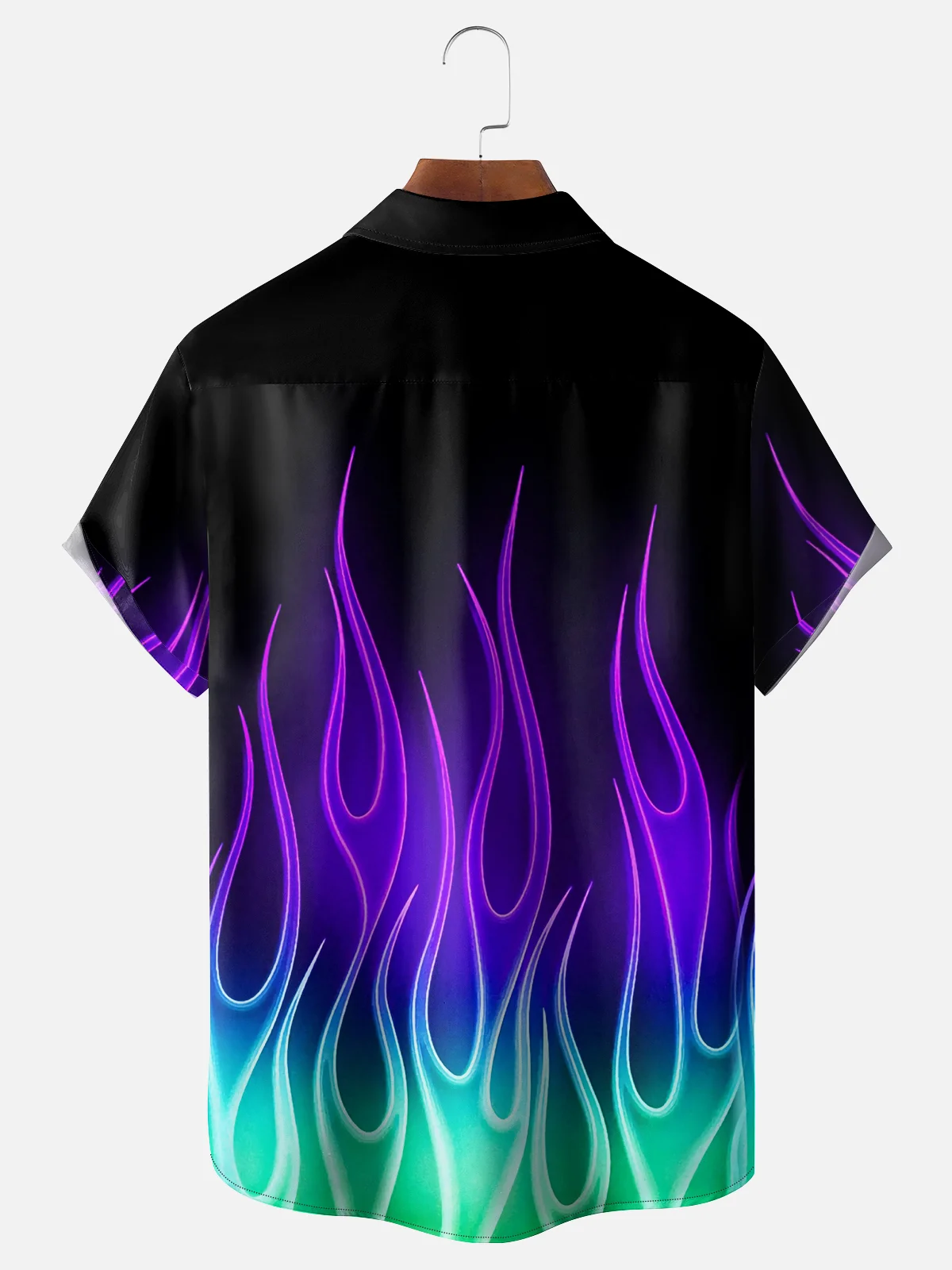 Moisture-wicking Flame Racing Car Chest Pocket Casual Shirt