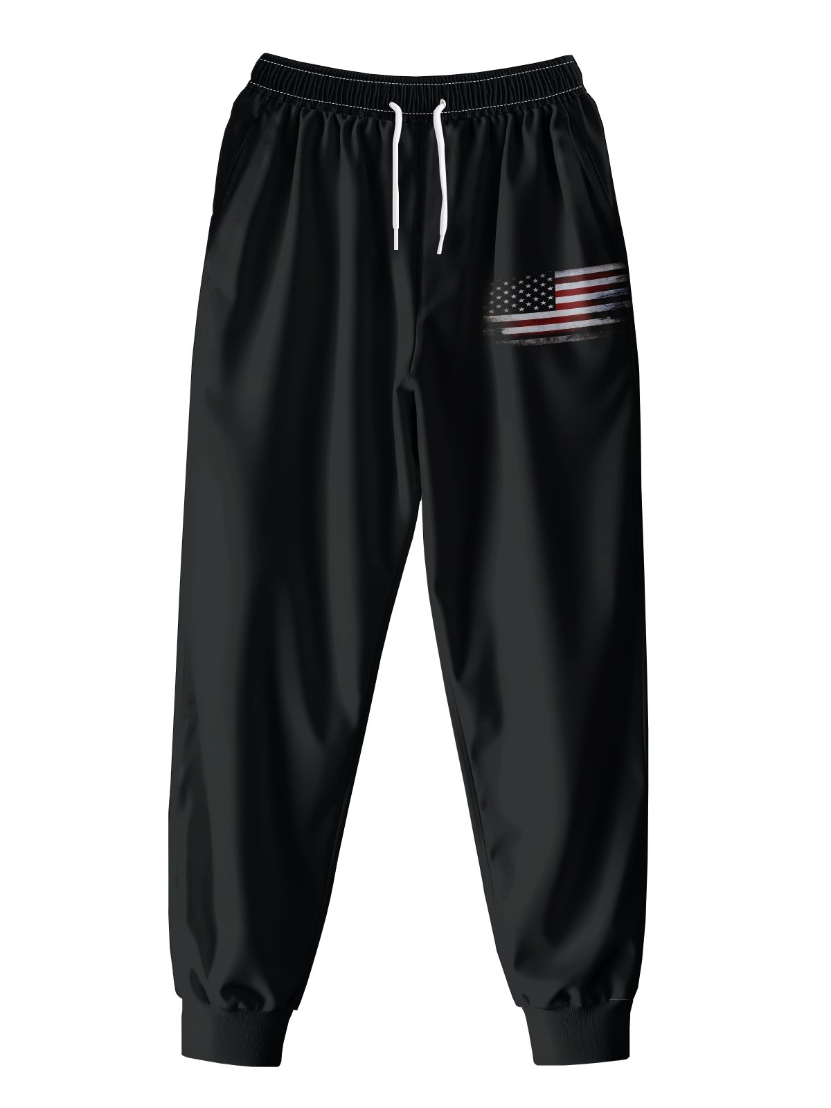 Moisture Wicking Solid American Flag Casual Pants