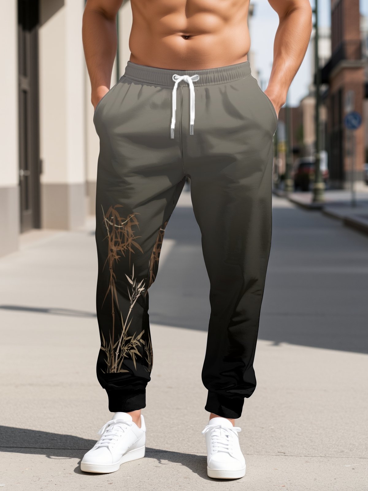 Moisture Wicking Gradient Floral Casual Pants