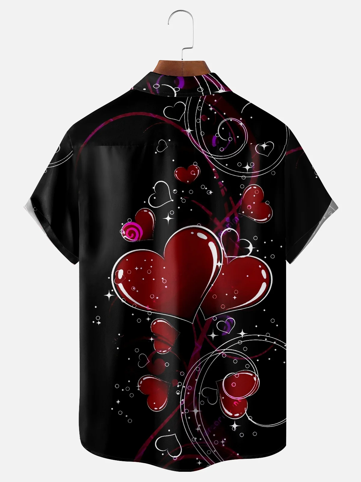 Moisture-wicking Saint Valentine‘s Day Heart Chest Pocket Casual Shirt