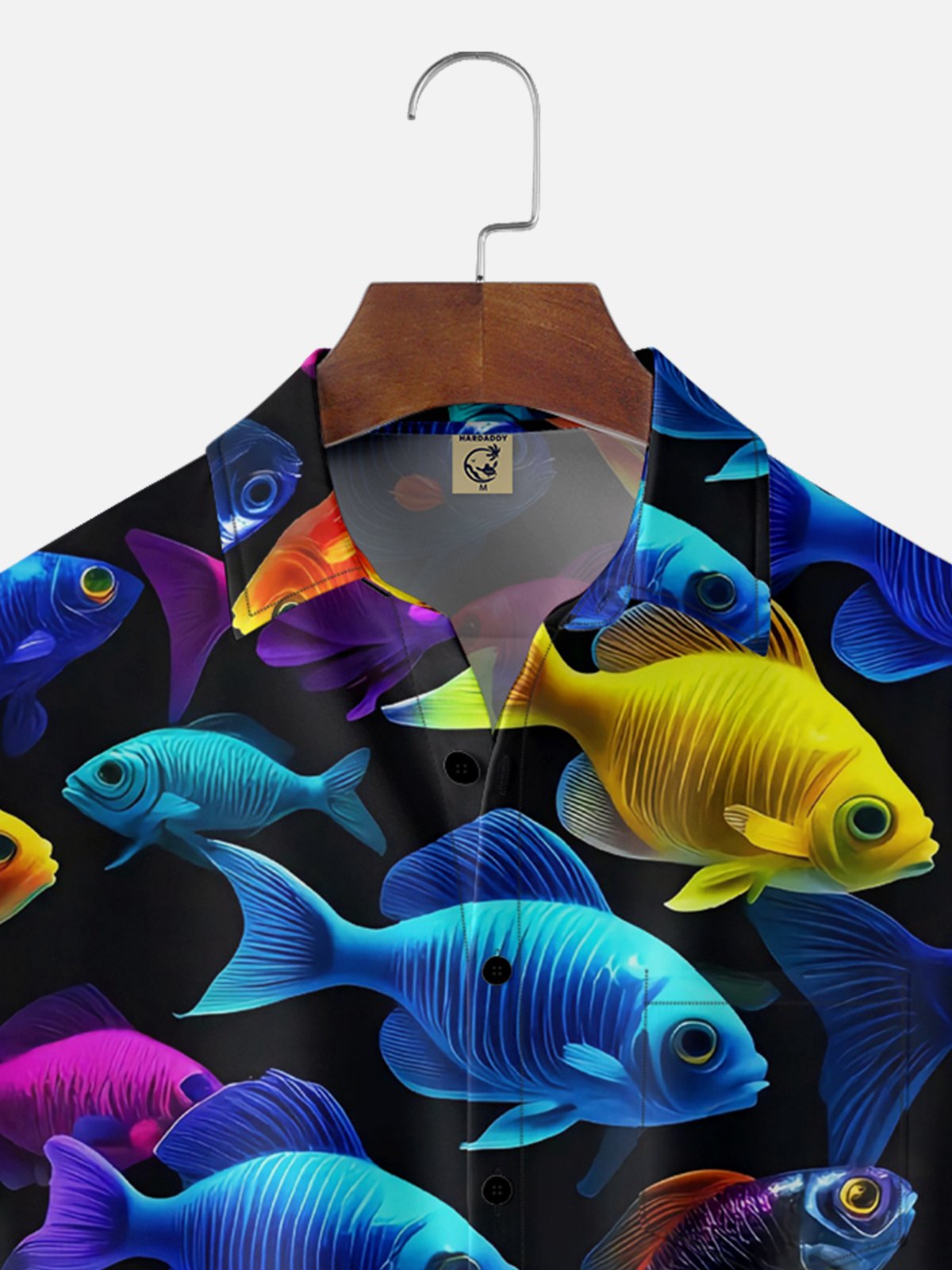 Moisture-wicking Marine Fish Chest Pocket Hawaiian Shirt