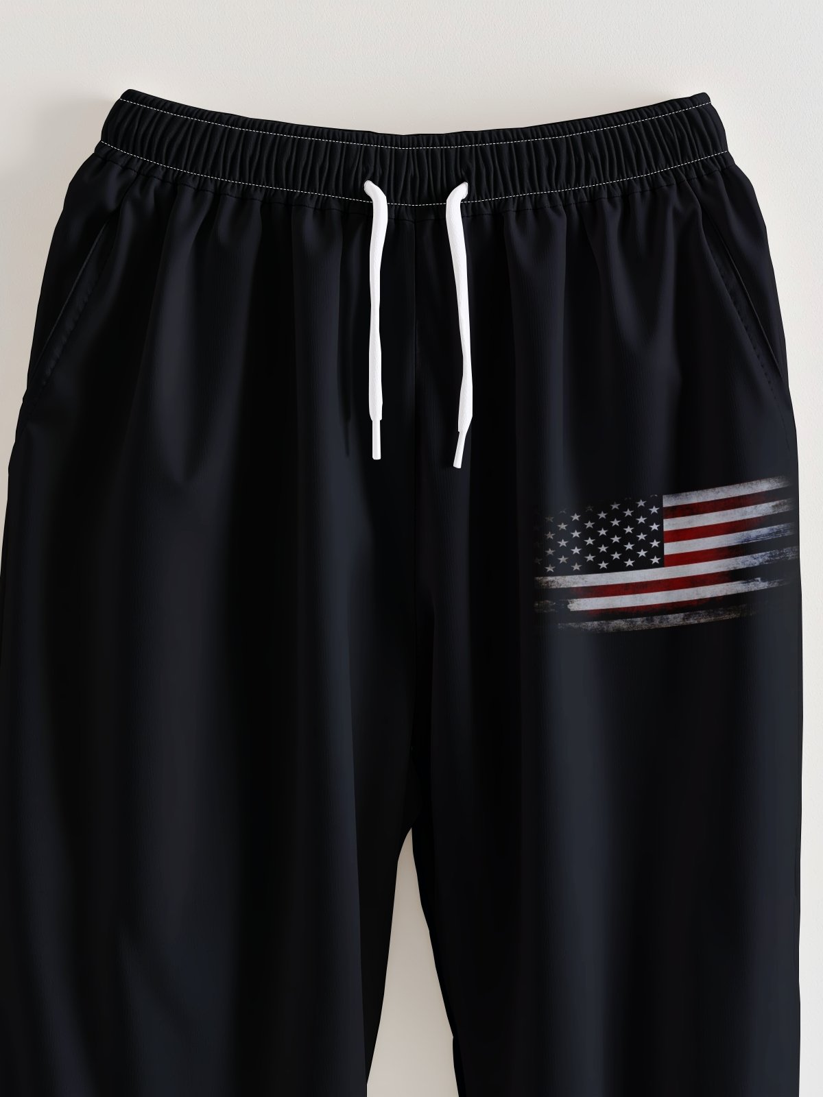 Moisture Wicking Solid American Flag Casual Pants