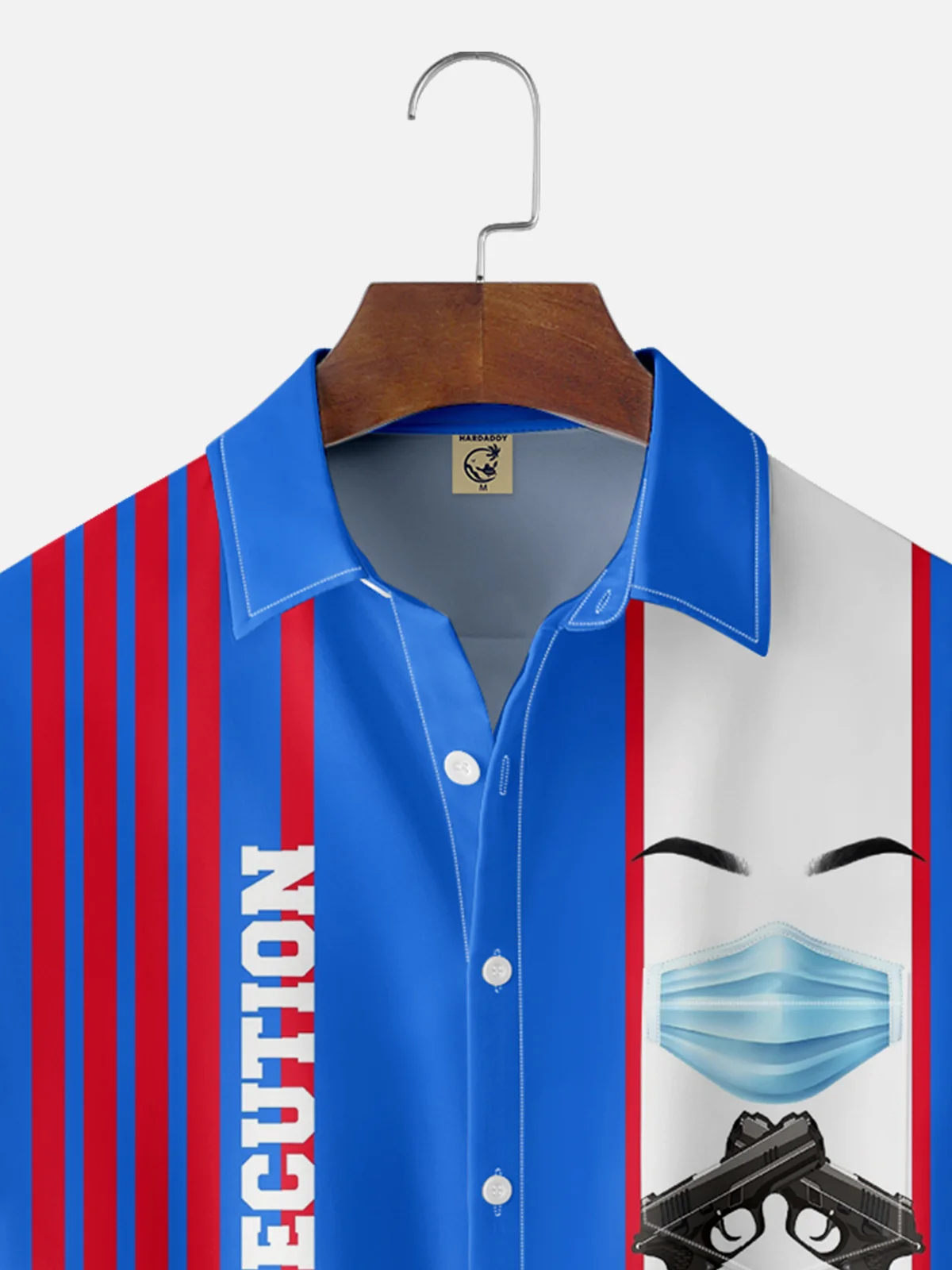 Moisture-wicking LUIGI Justice Execution Healthcare Art Chest Pocket Bowling Shirt