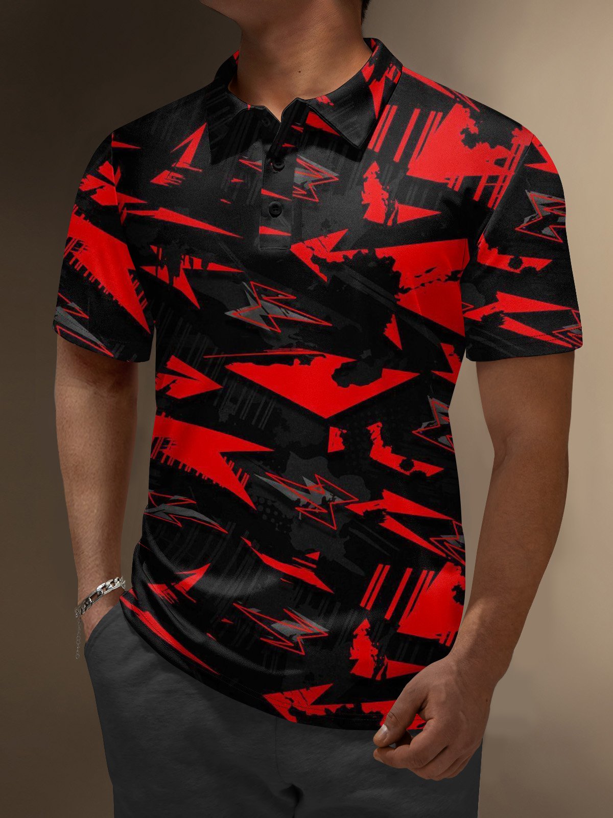 Moisture Wicking Abstract Paint Golf Polo