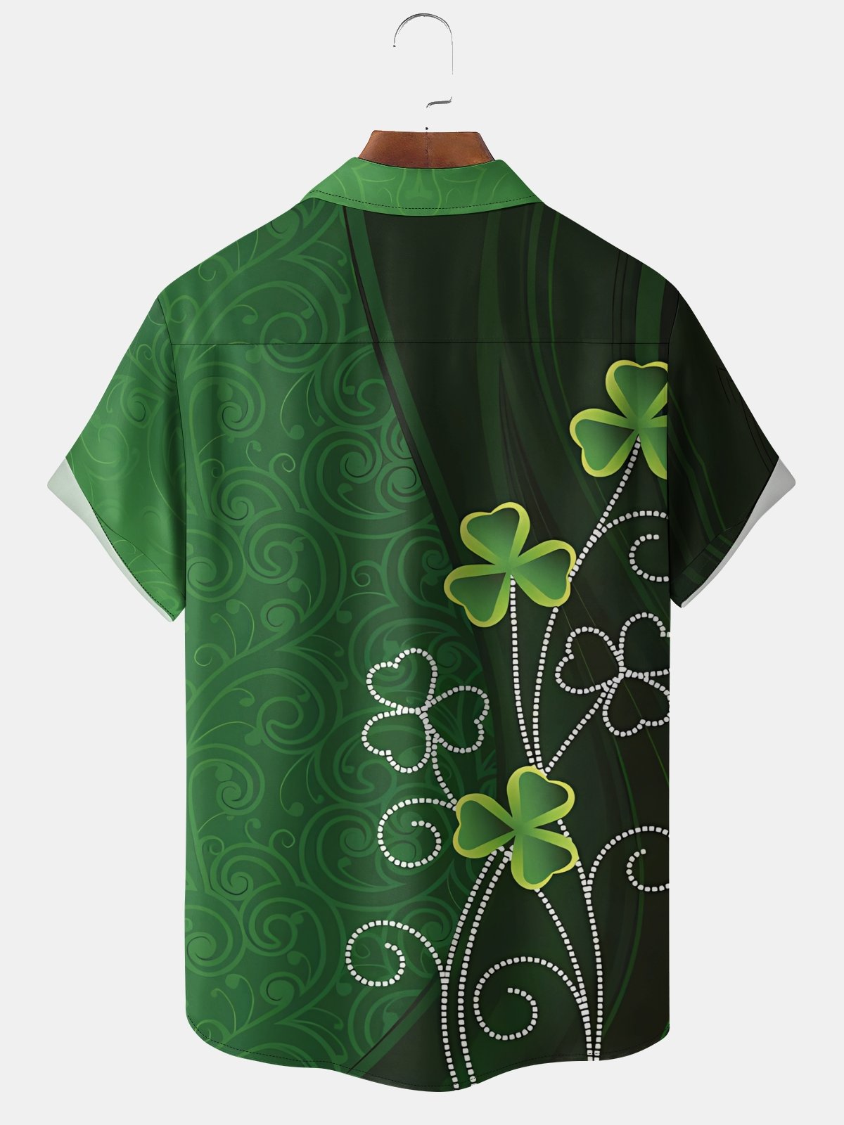 Moisture Wicking St. Patrick's Day Shamrock Chest Pocket Casual Shirts