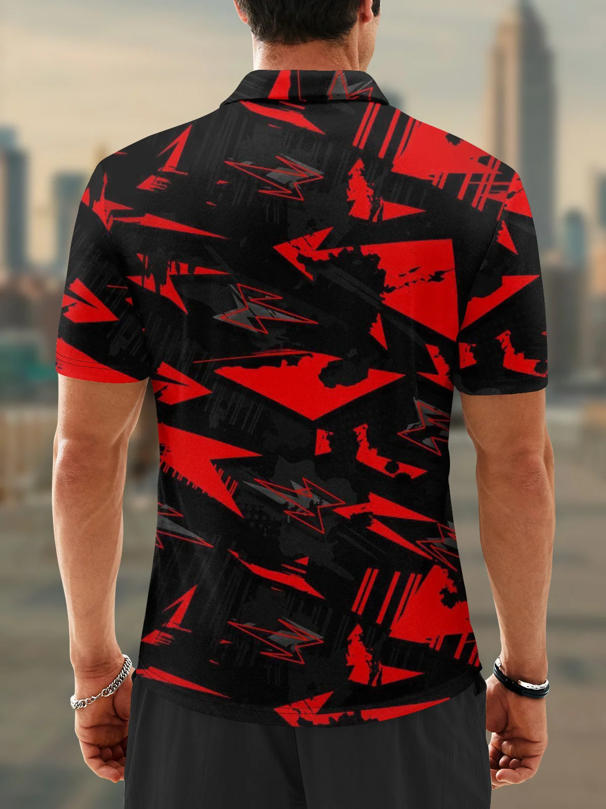 Moisture Wicking Abstract Paint Golf Polo