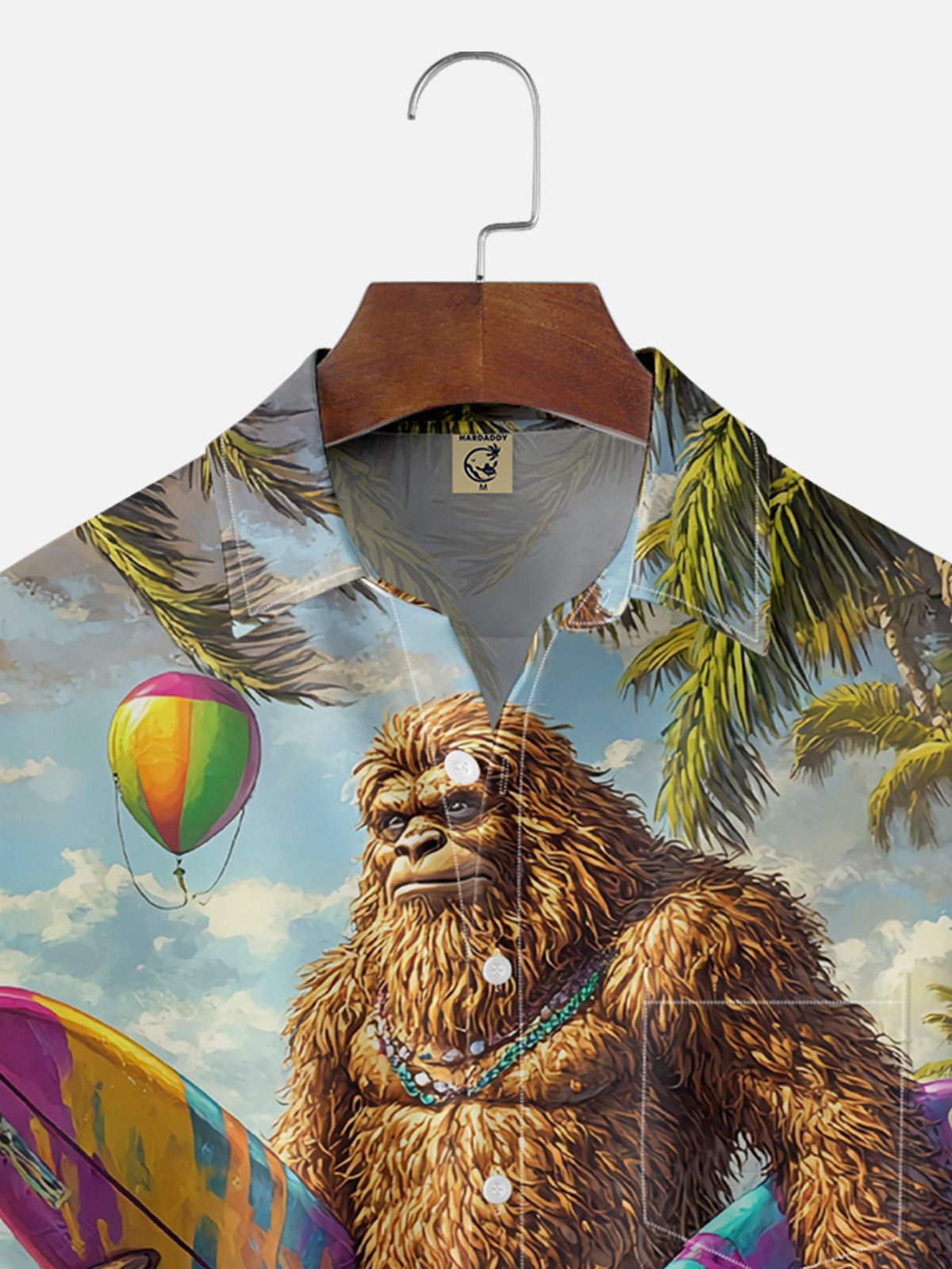 Moisture Wicking Hawaiian Surf Bigfoot Chest Pocket Casual Shirts