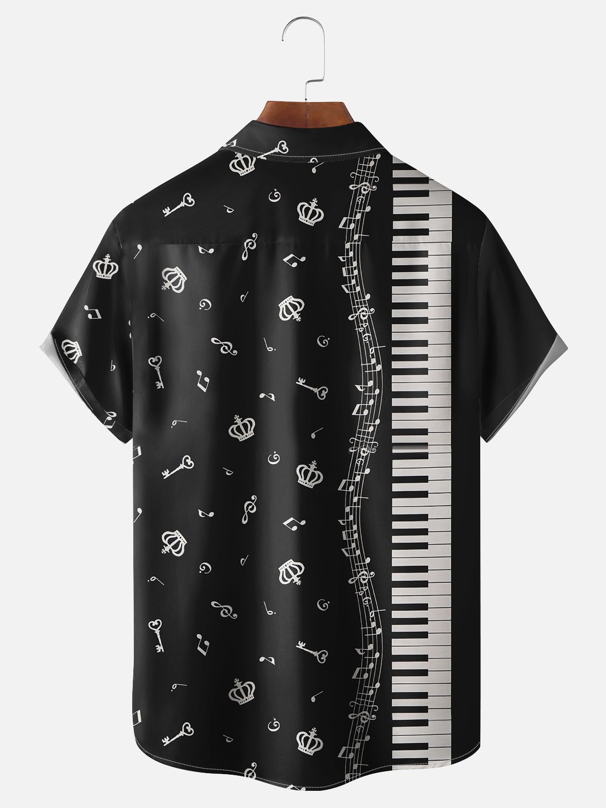 Moisture Wicking Music Note Chest Pocket Casual Shirt