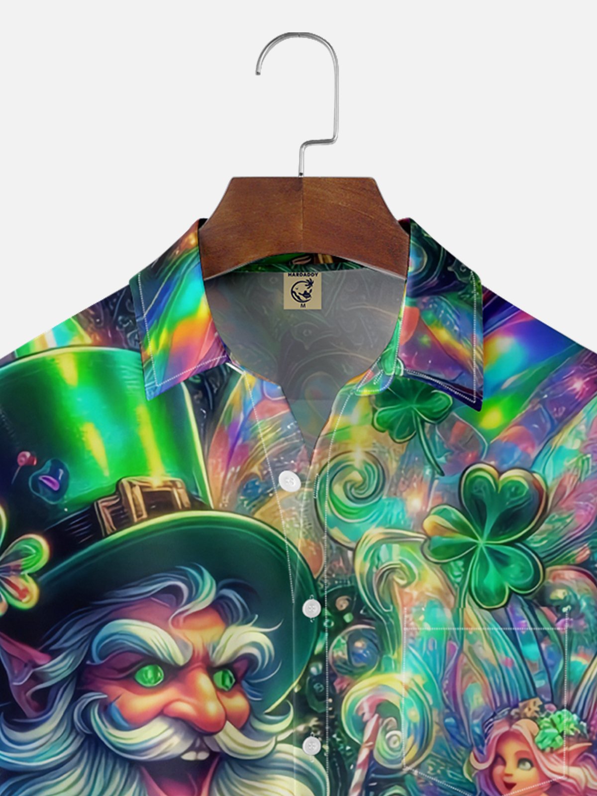 Moisture Wicking St. Patrick's Day Gnome Chest Pocket Casual Shirt