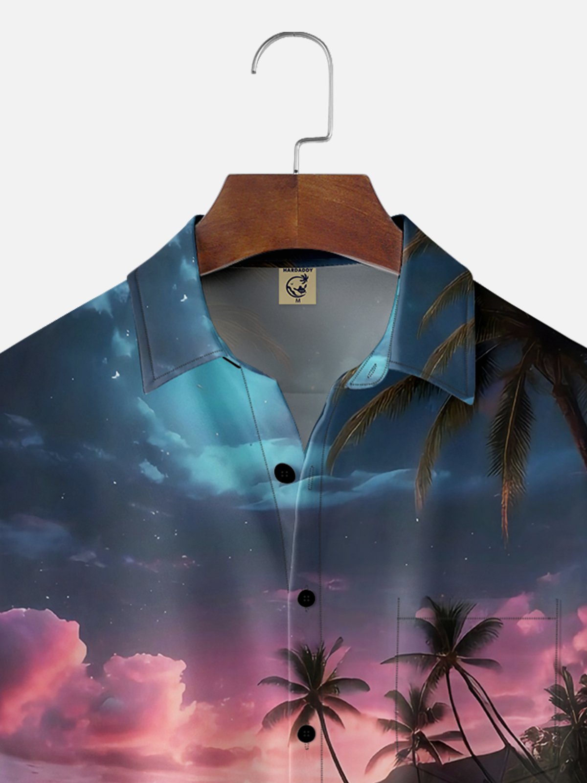 Moisture-wicking Palm Tree Chest Pocket Hawaiian Shirt