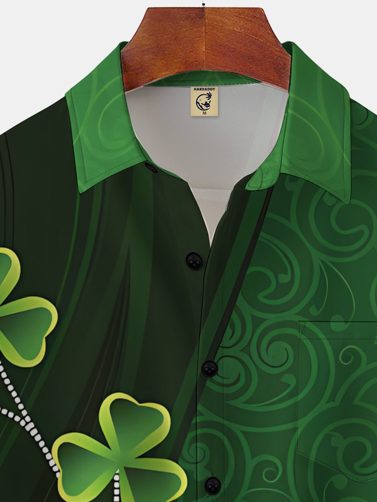 Moisture Wicking St. Patrick's Day Shamrock Chest Pocket Casual Shirts