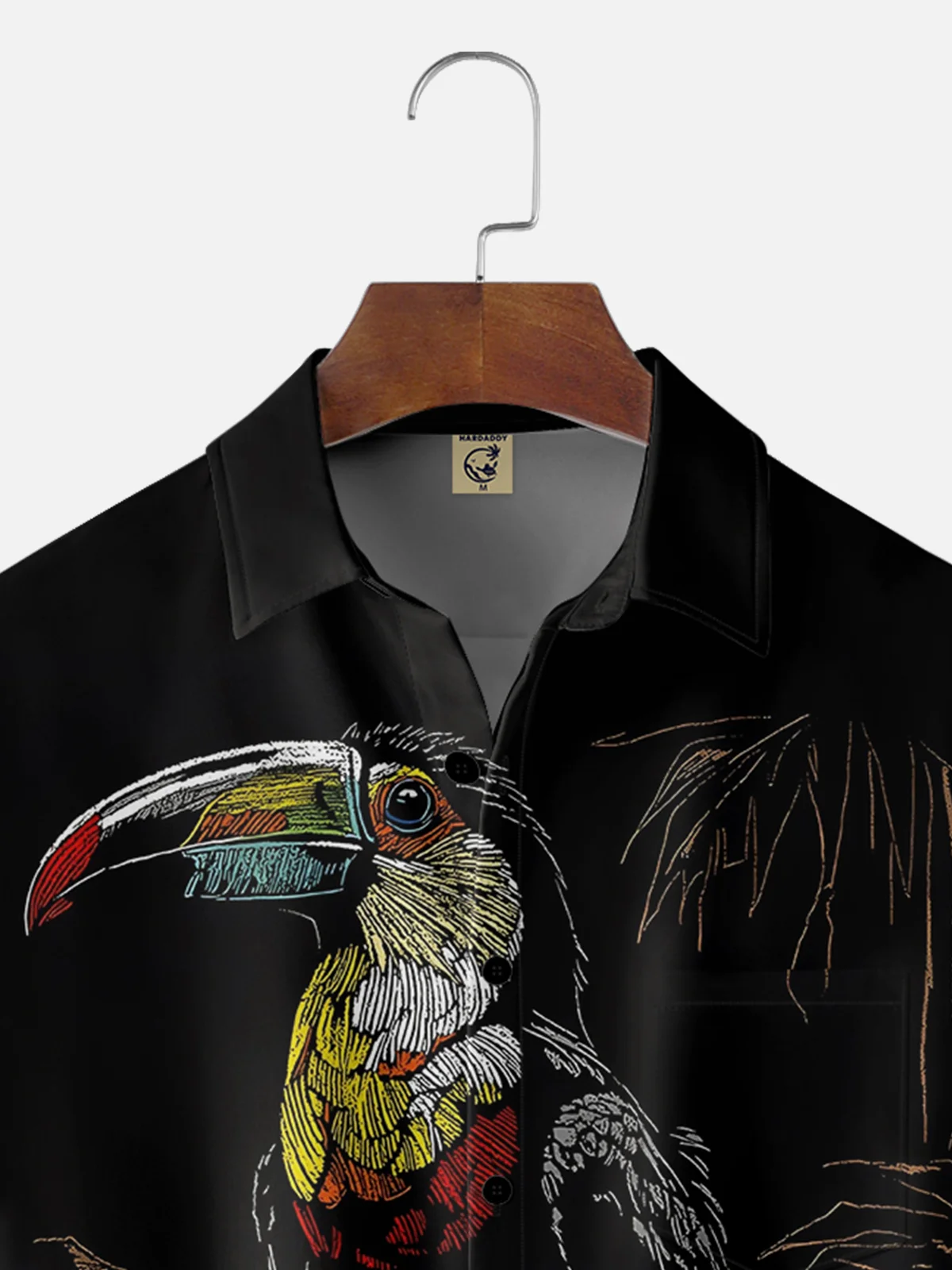 Moisture Wicking Hawaiian Toucan Chest Pocket Casual Shirt