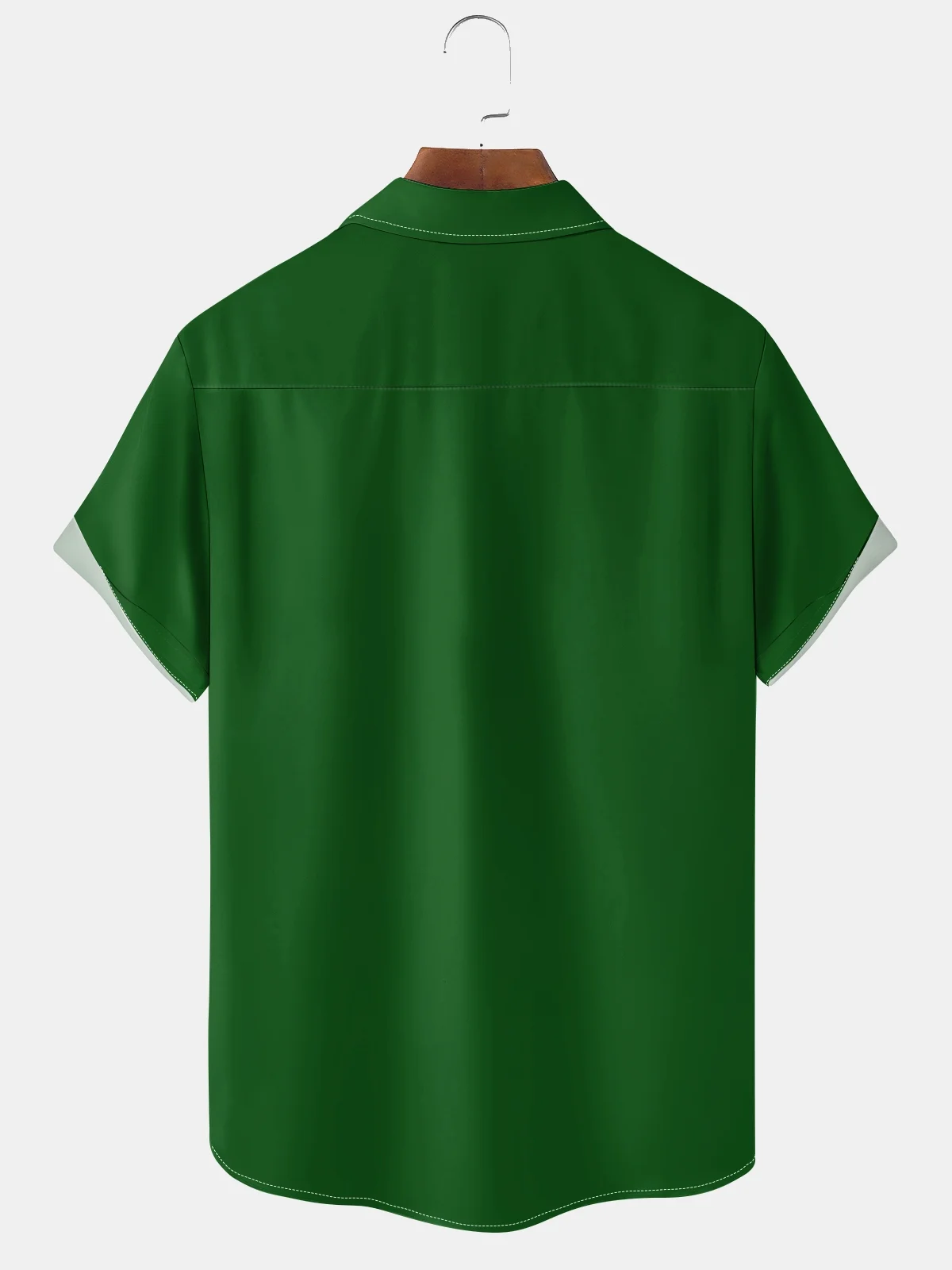 Moisture-wicking St. Patrick's Day Gnome Clover Green Chest Pocket Bowling Shirt