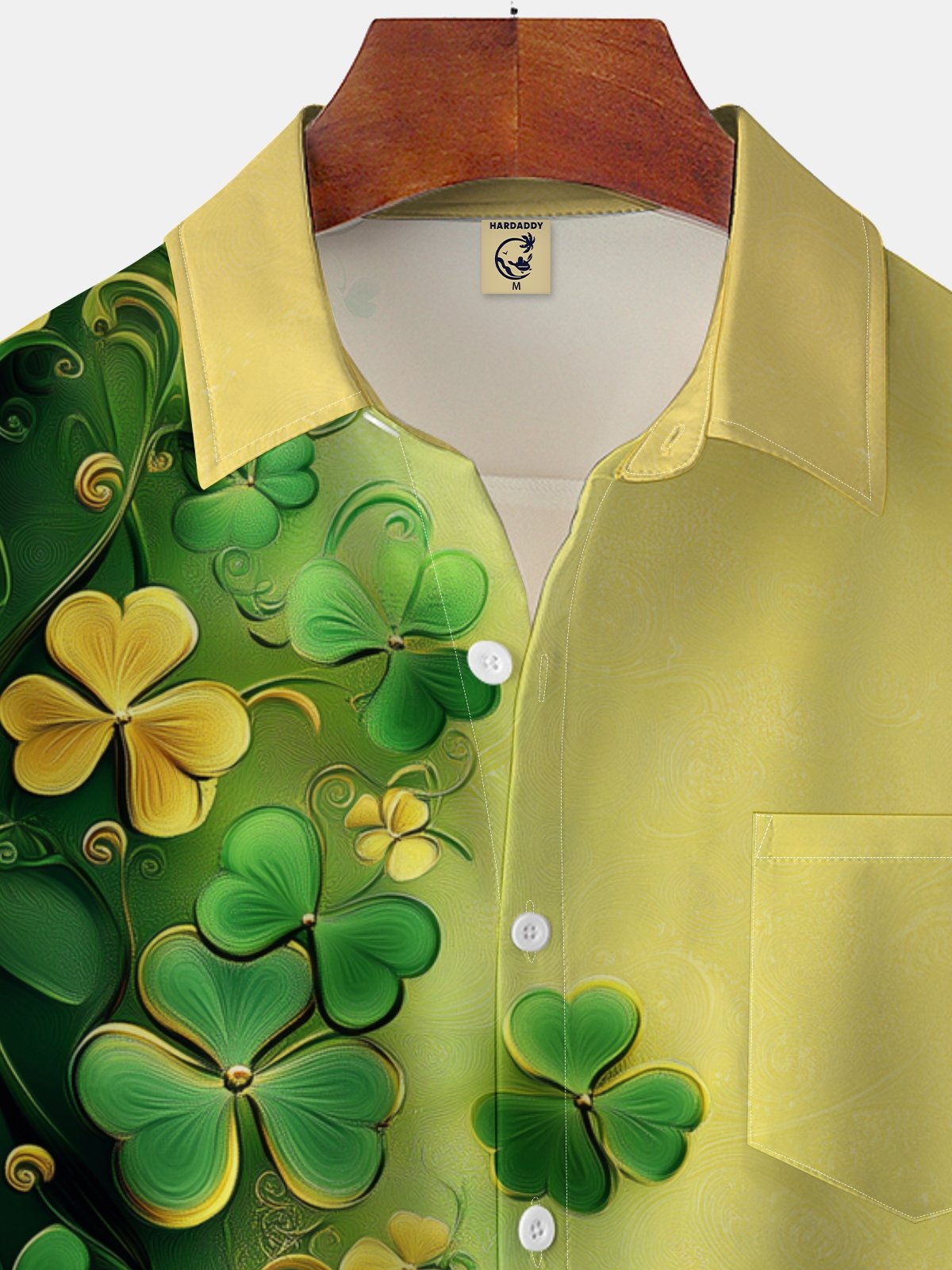 Moisture Wicking St. Patrick's Day Shamrock Chest Pocket Casual Shirts