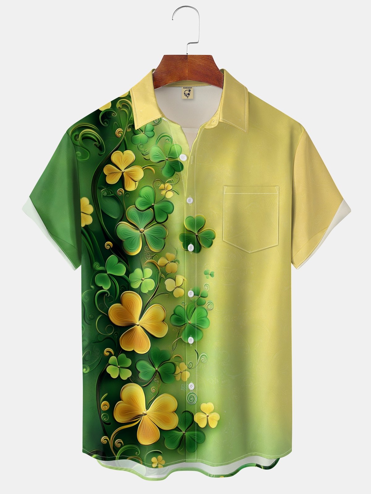 Moisture Wicking St. Patrick's Day Shamrock Chest Pocket Casual Shirts