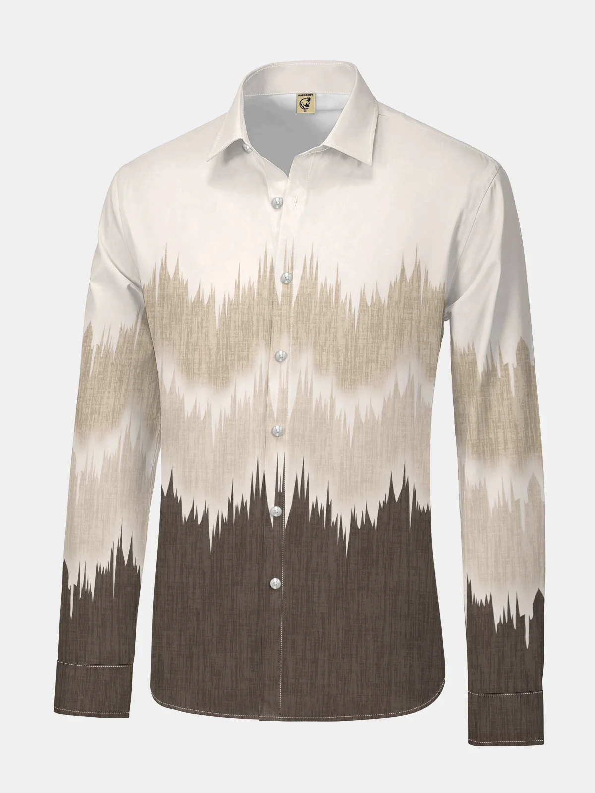 Forest Abstract Art Texture Long Sleeve Casual Dress Shirt