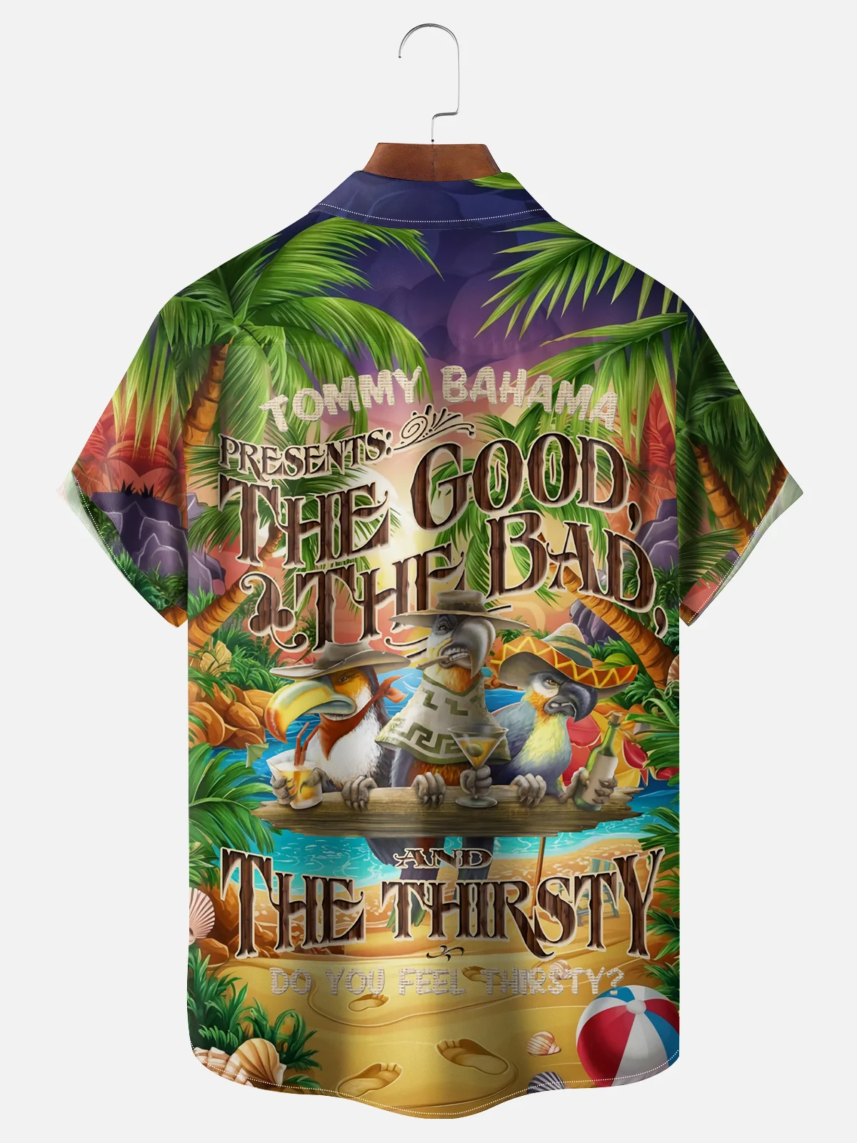 Moisture Wicking Hawaiian Parrot Toucan Chest Pocket Casual Shirt