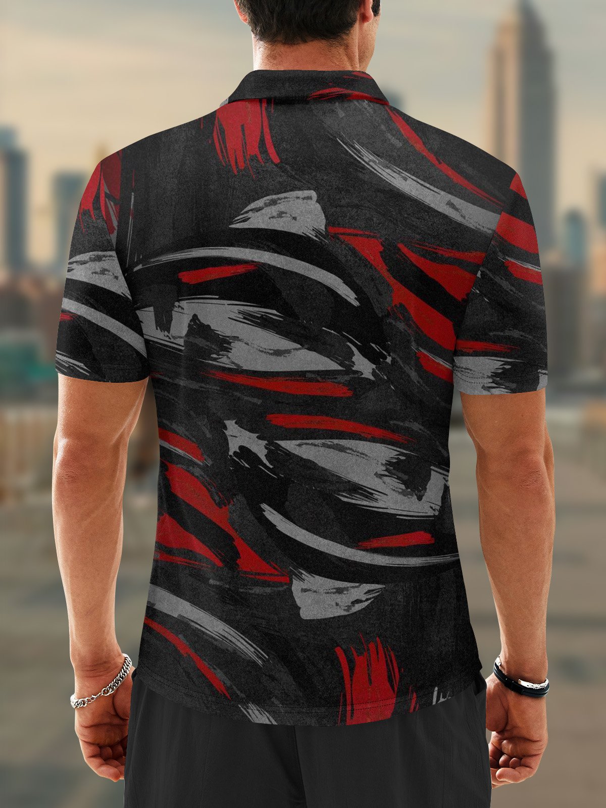 Moisture Wicking Abstract Paint Golf Polo