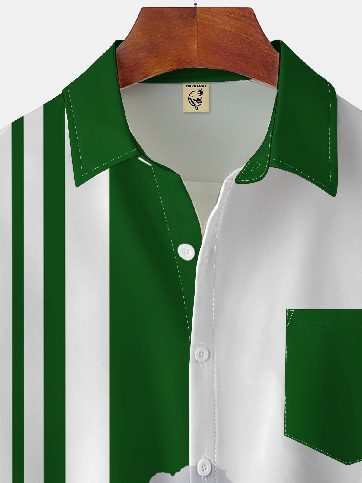 Moisture-wicking St. Patrick's Day Gnome Clover Green Chest Pocket Bowling Shirt