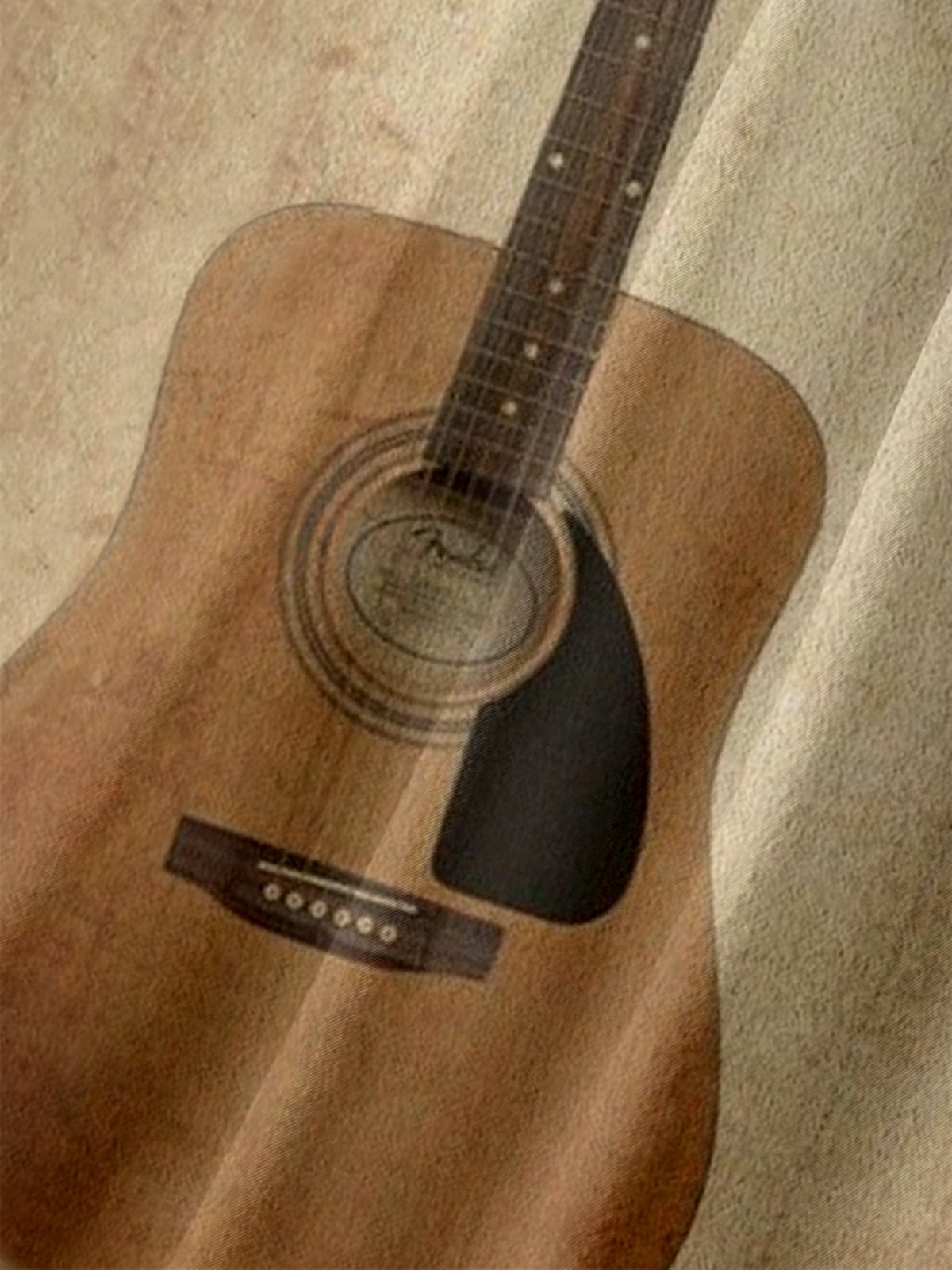 Moisture Wicking Music Guitar Notes Chest Pocket Casual Shirt