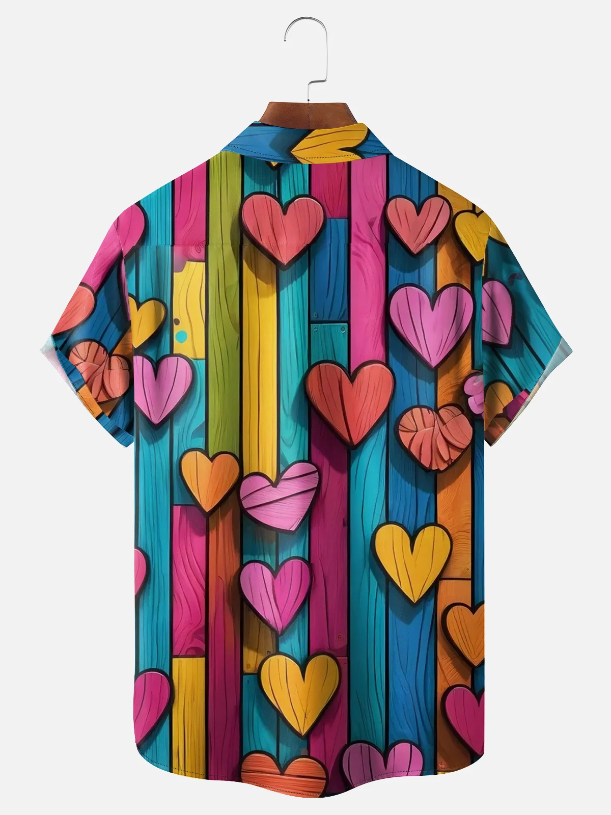 Moisture-wicking Valentine's Day Art Heart Red Chest Pocket Hawaiian Shirt