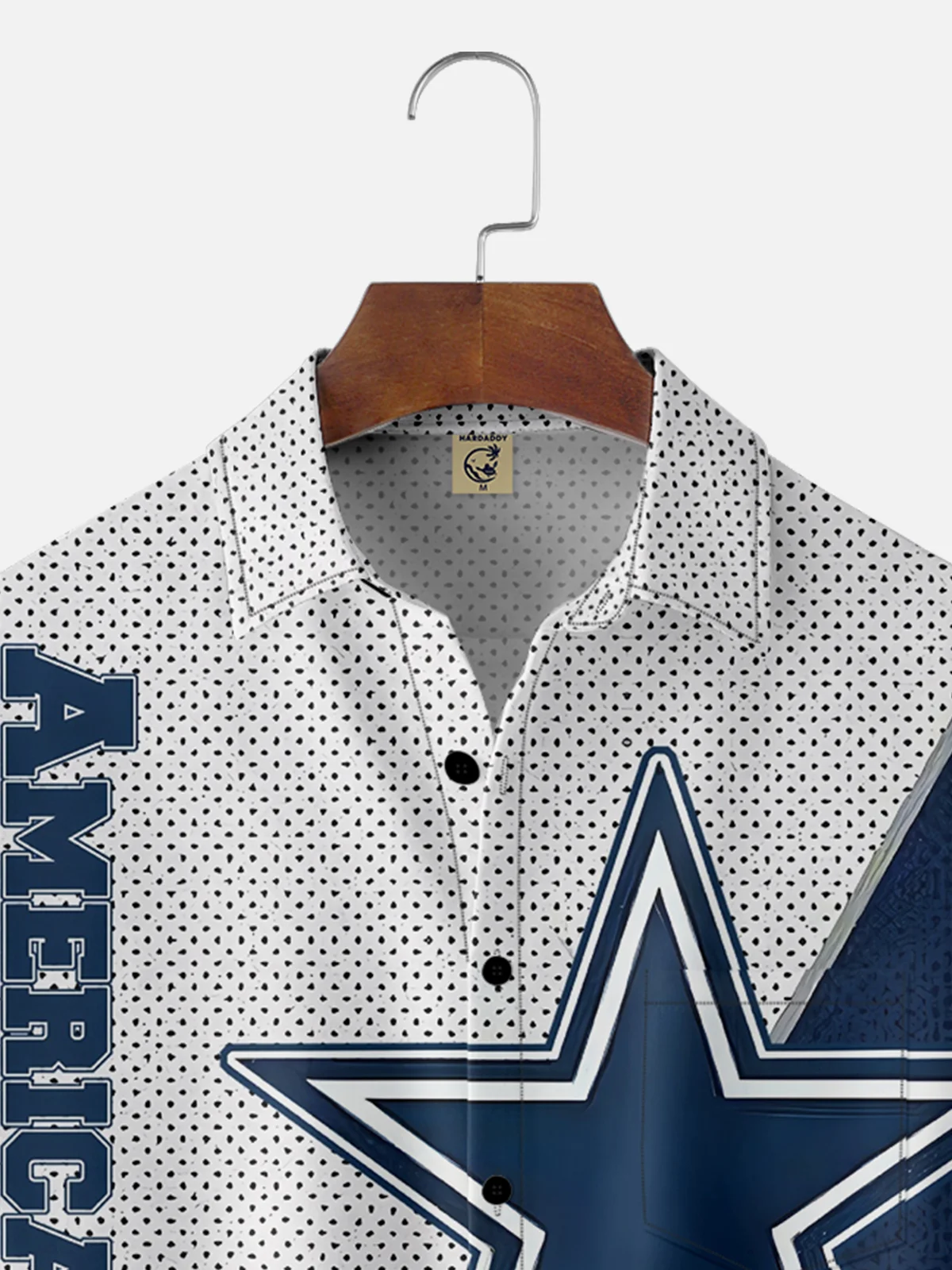 Moisture-wicking Dallas American Football Blue Star Chest Pocket Hawaiian Shirt