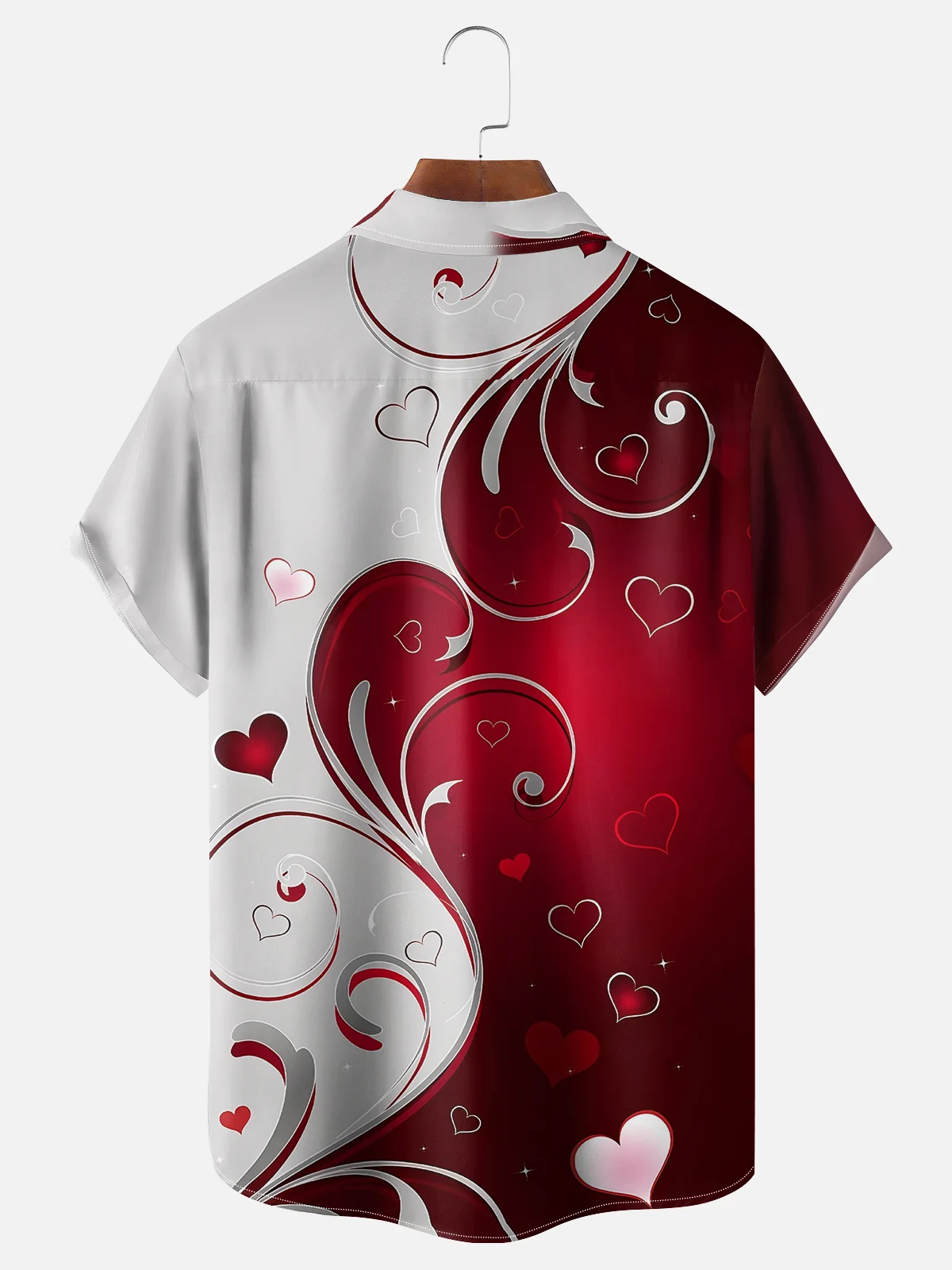 Moisture-wicking Valentine's Day Art Heart Red Chest Pocket Hawaiian Shirt