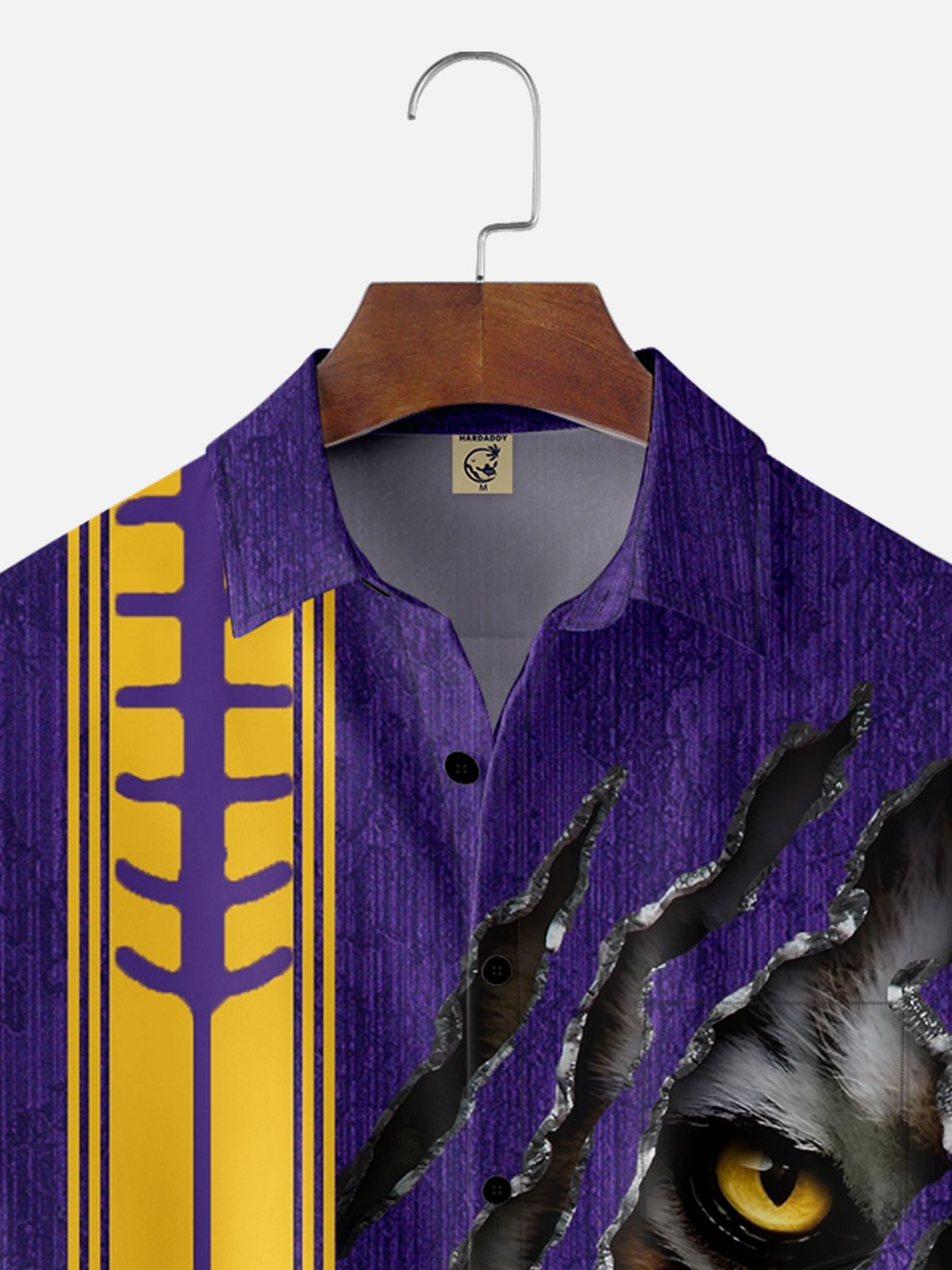 Moisture-wicking Louisiana American Football Purple Tigers Chest Pocket Hawaiian Shirt