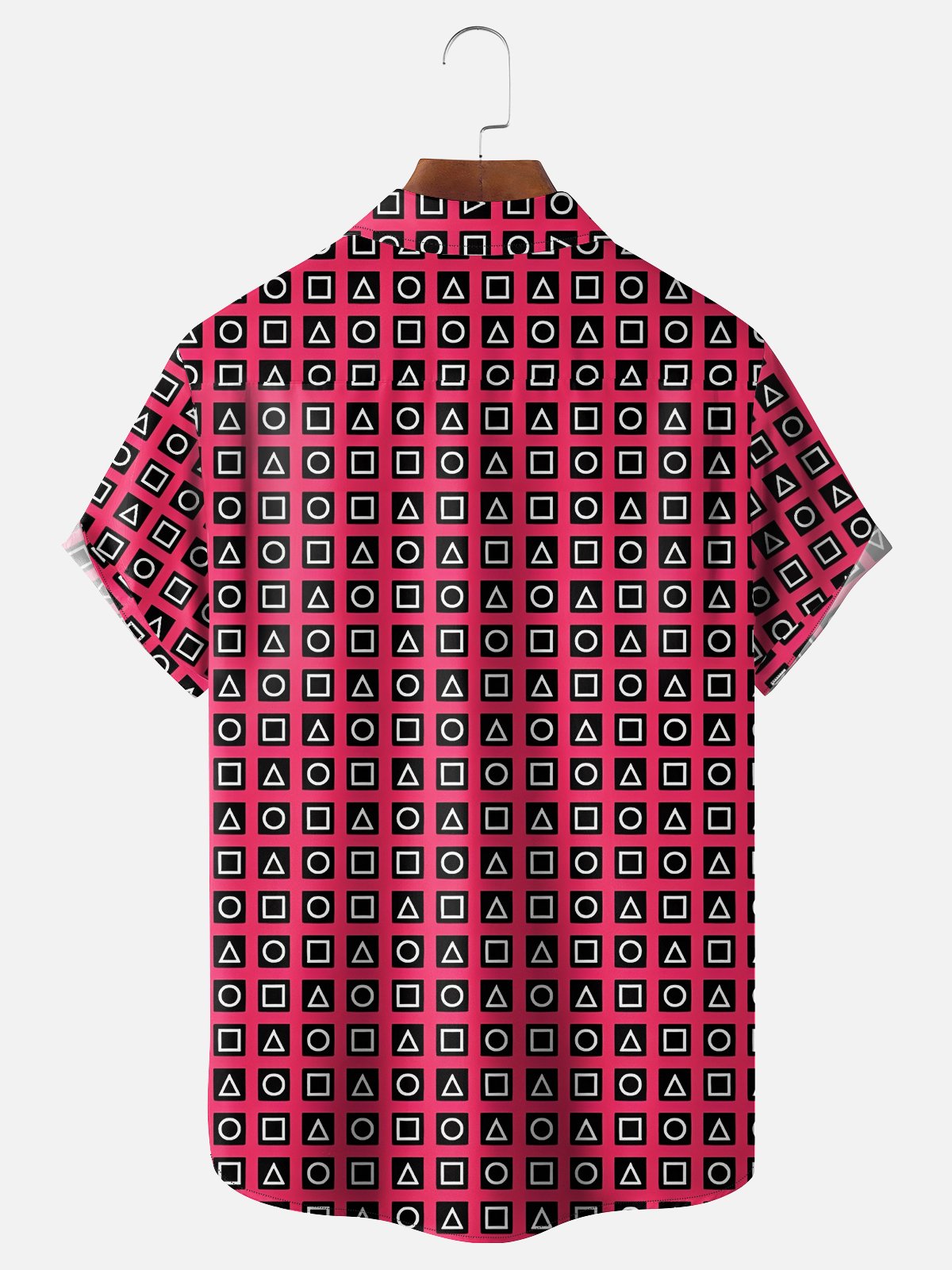 Moisture-wicking Game Art Geometric Grid Chest Pocket Casual Shirt ...
