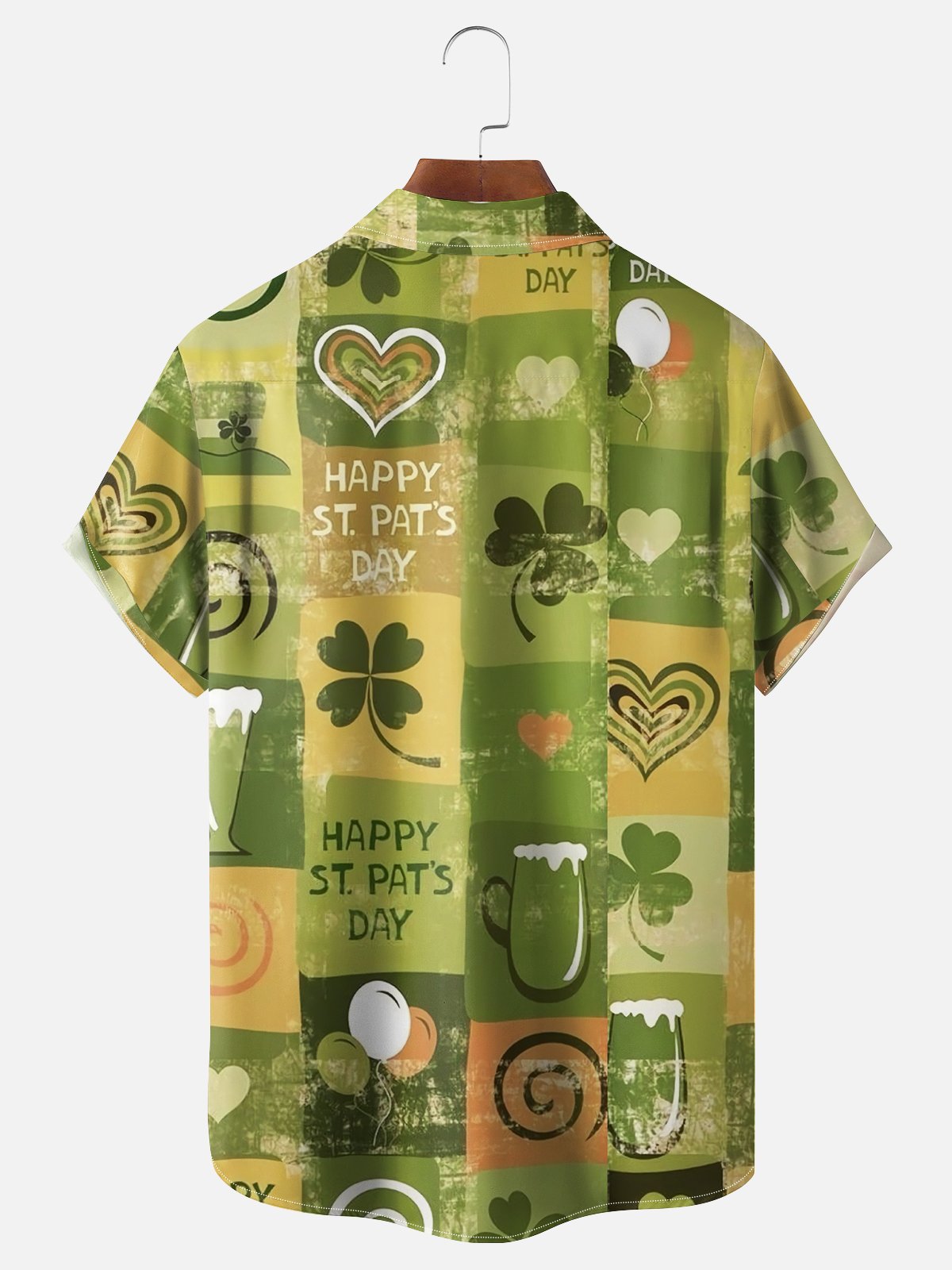 Moisture-wicking St. Patrick's Day Irish Art Chest Pocket Bowling Shirt