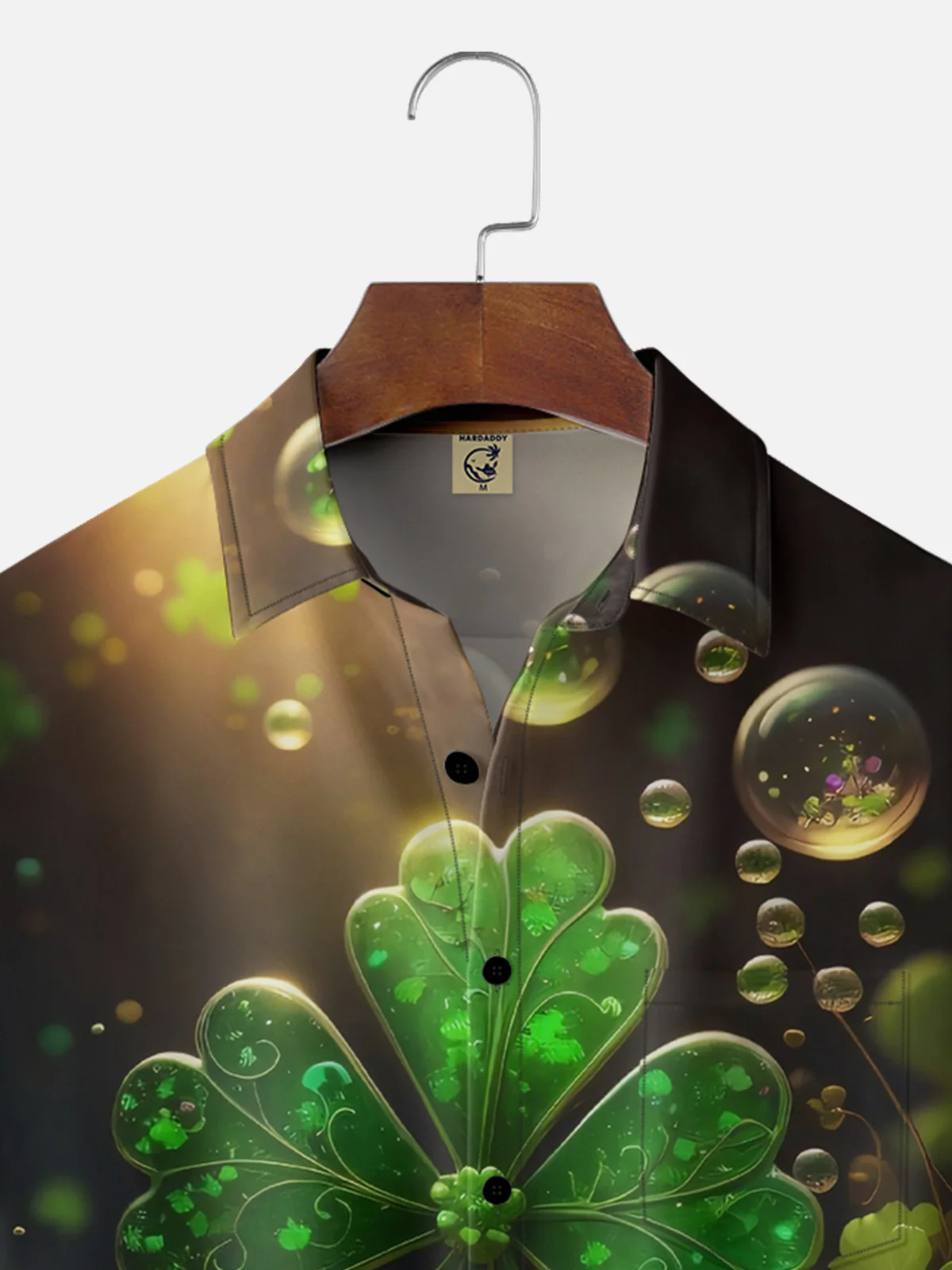 Moisture-wicking St. Patrick's Day Four Leaf Clover Chest Pocket Casual Shirt