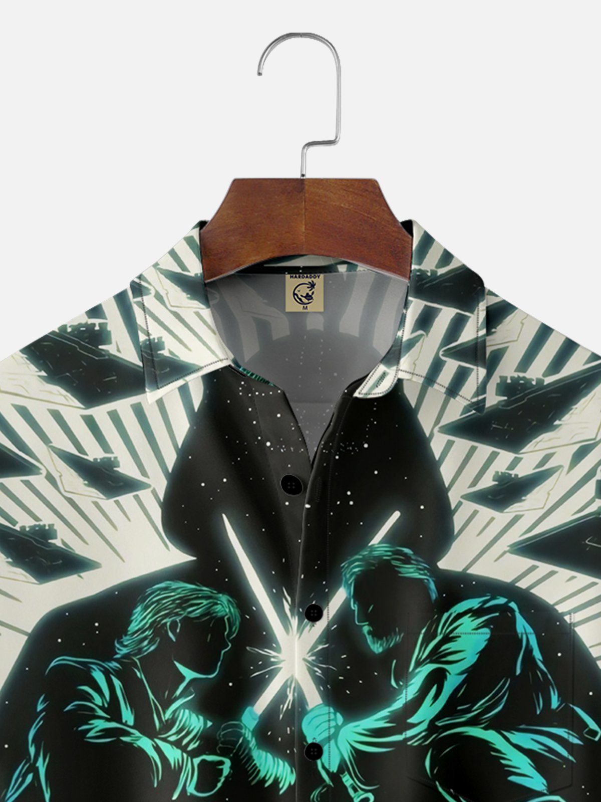 Moisture-wicking Sci-Fi Star Spaceship Chest Pocket Casual Shirt