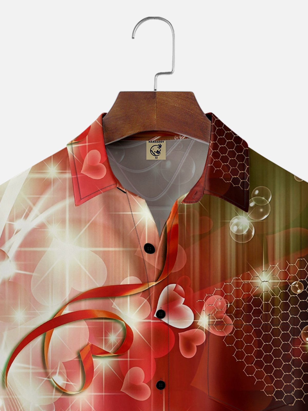 Moisture-wicking Valentine's Day Heart Rose Chest Pocket Casual Shirt